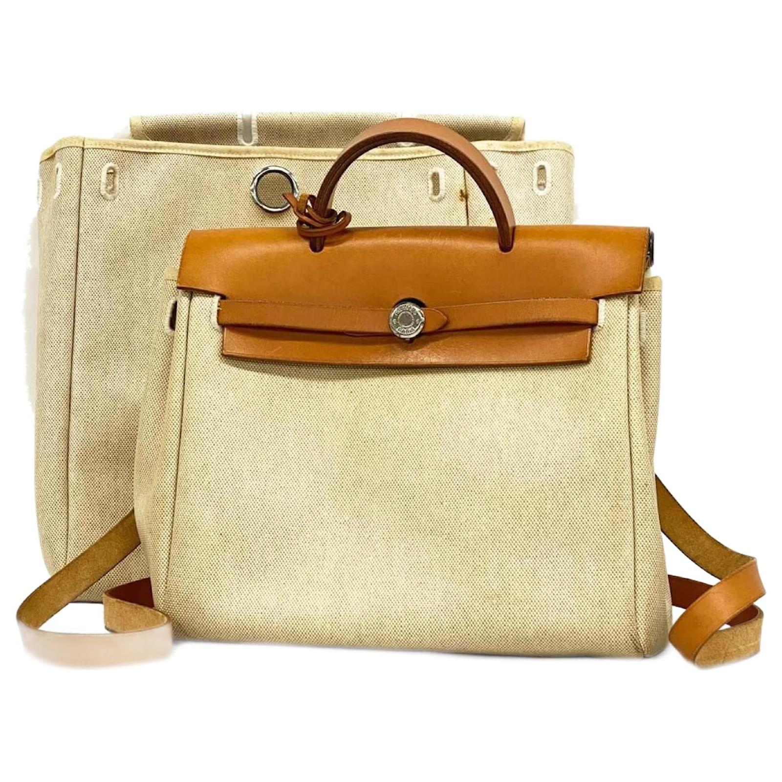 Hermes Hermes Women s Backpack Airbag Ad PM E Stamp in Natural Toile H Cloth ref.1446941 Joli Closet