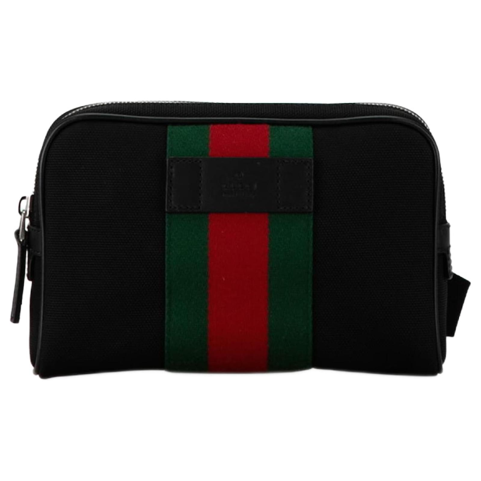 Black gucci purse with red and green stripe sale