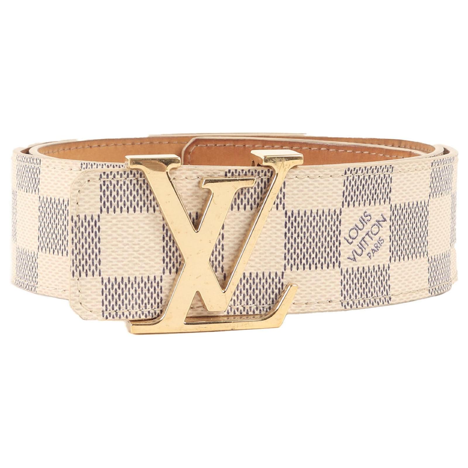 Louis Vuitton Damier Azur Men s Belt Size 85 34 White ref.1447928 Joli Closet