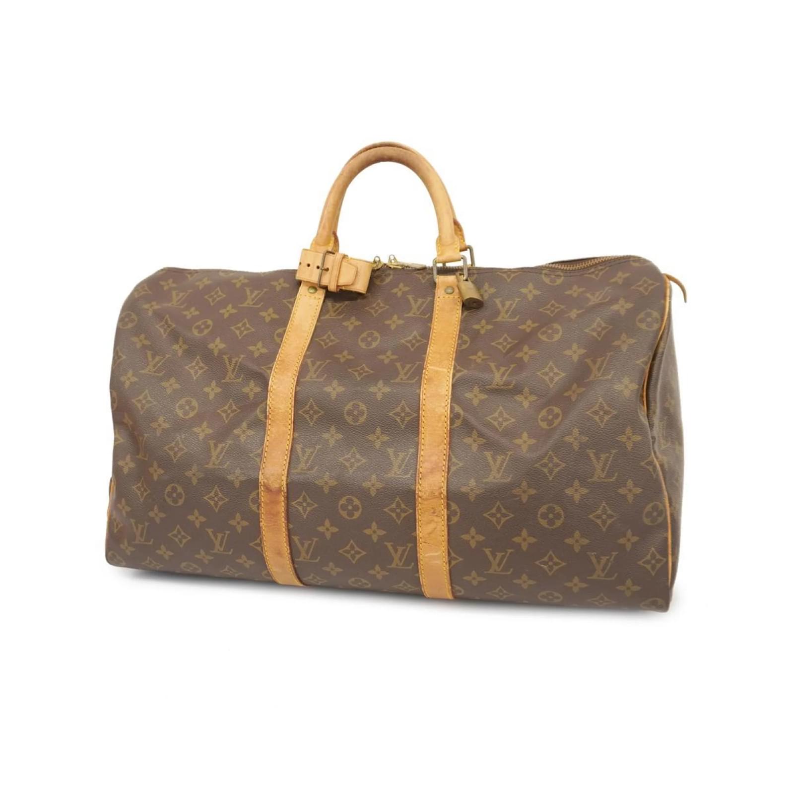 Louis Vuitton Monogram Keepall 50 Boston Tasche Braun ref.1448257 