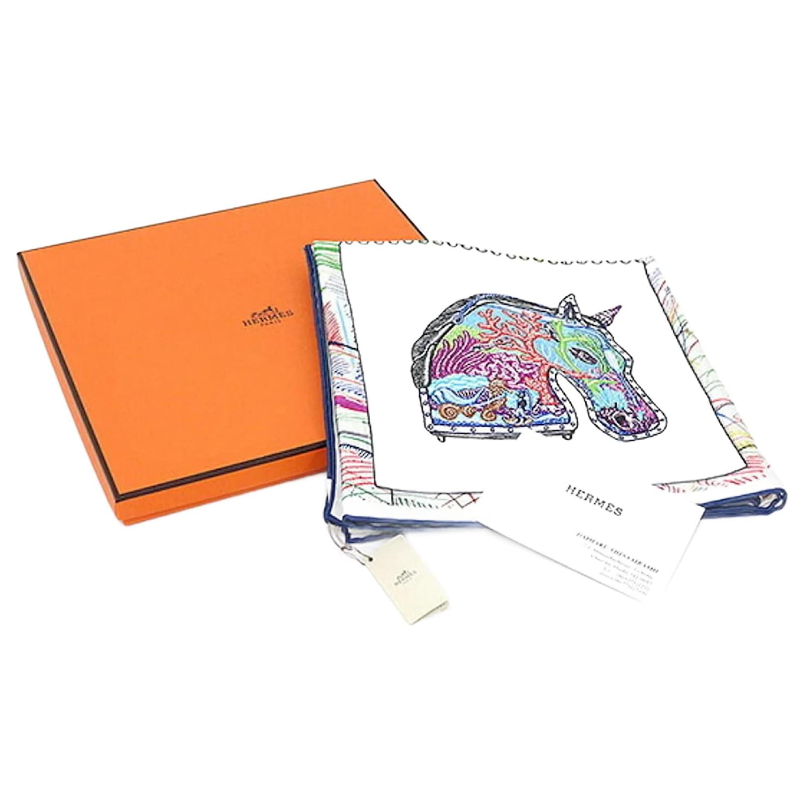 Hermès Hermes Carre 90 Chevaloscope Scarf Pink White Blue Multiple