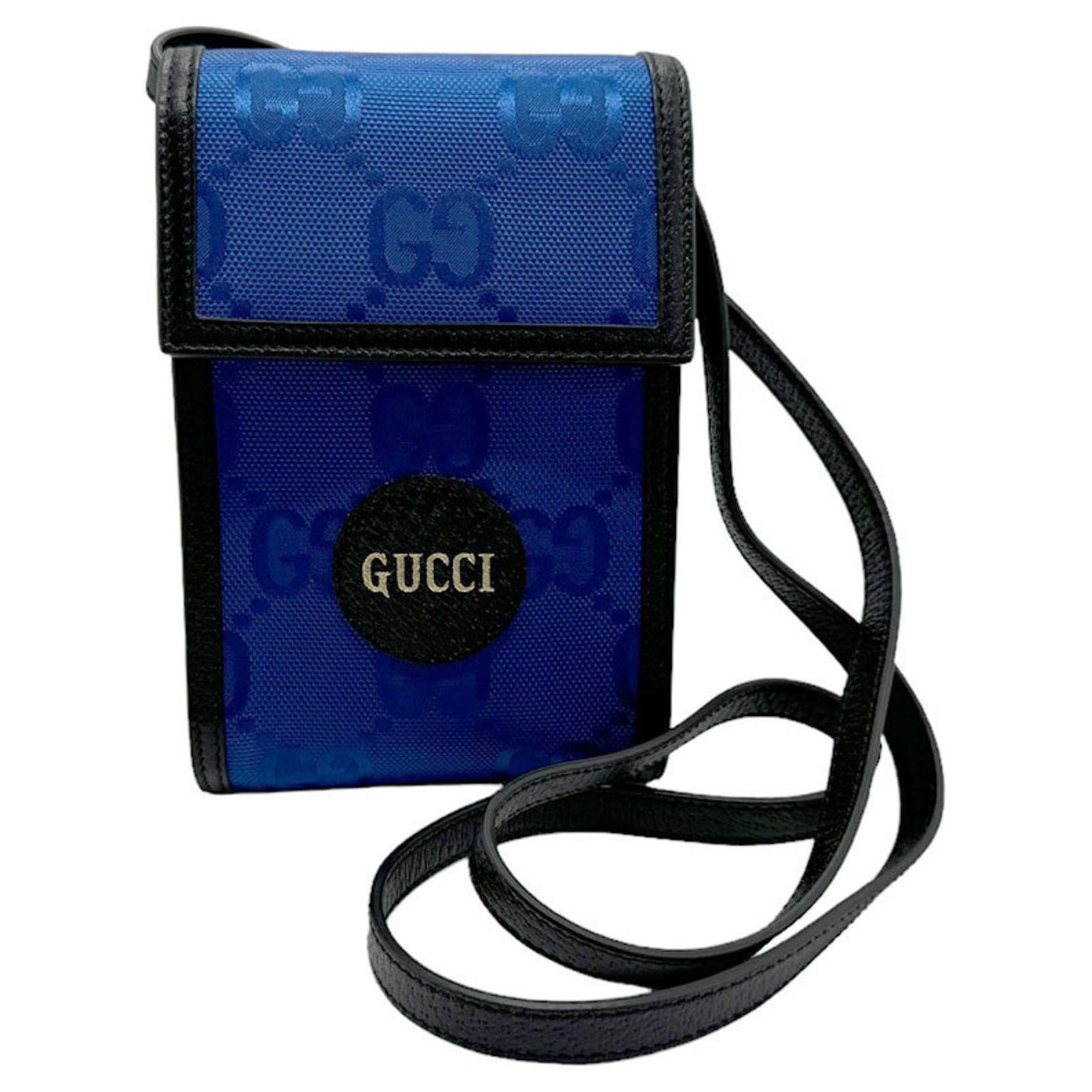 Gucci Off the Grid Shoulder Bag Black Blue Leather Nylon ref 