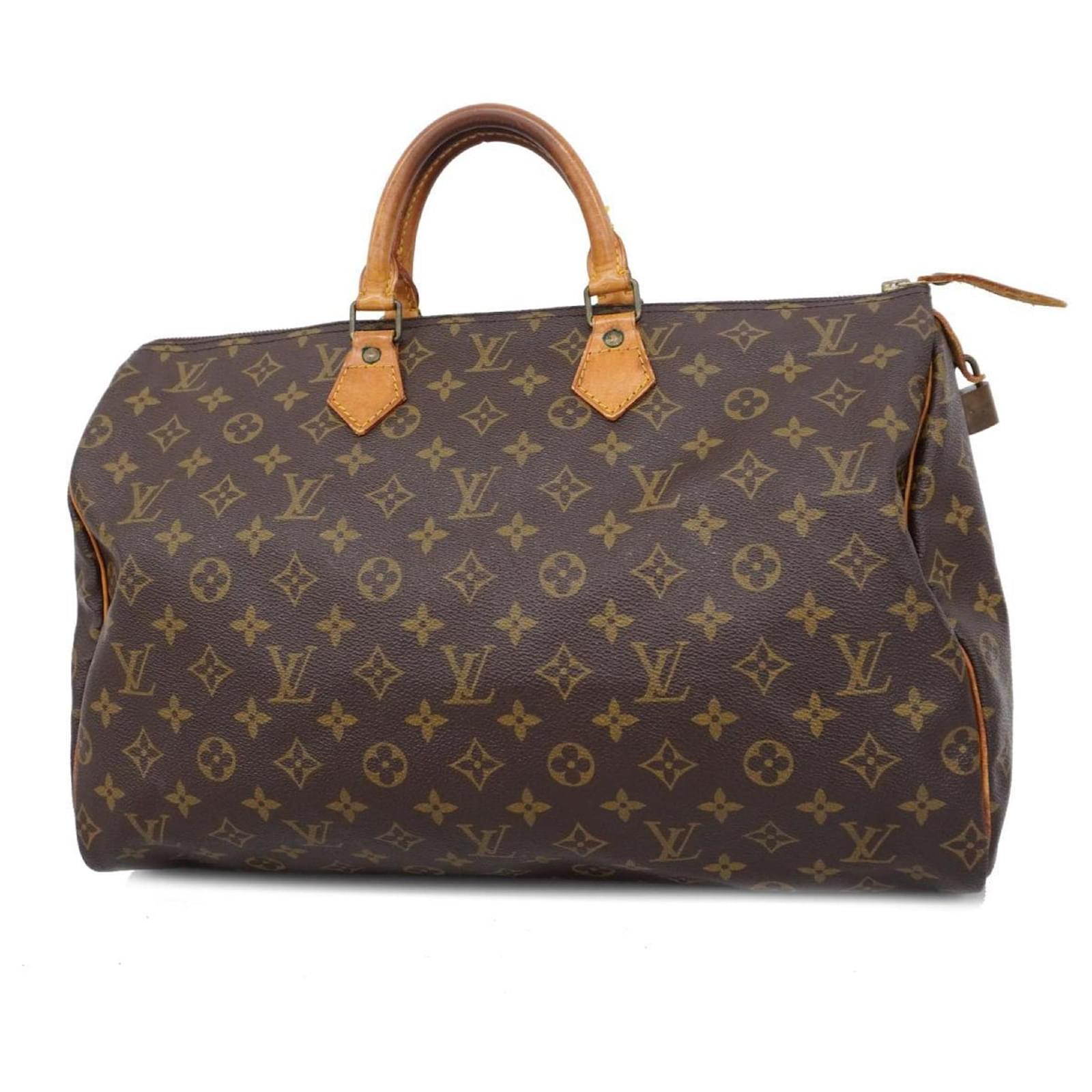 Louis Vuitton Monogram Speedy 40 Handtasche Braun Lackleder ref 