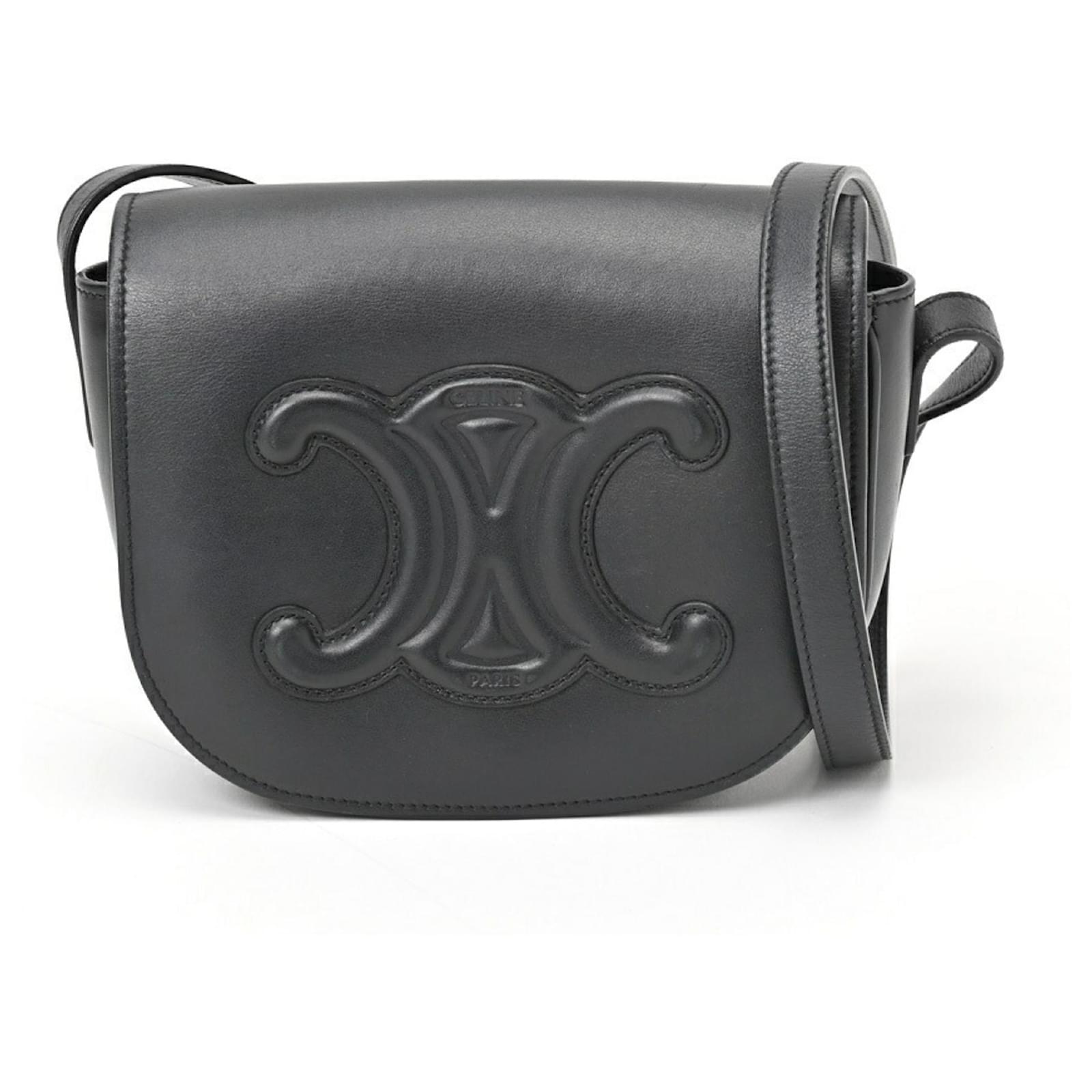 Céline Sac à épaule Cuir Triomphe de Celine Folco Noir
