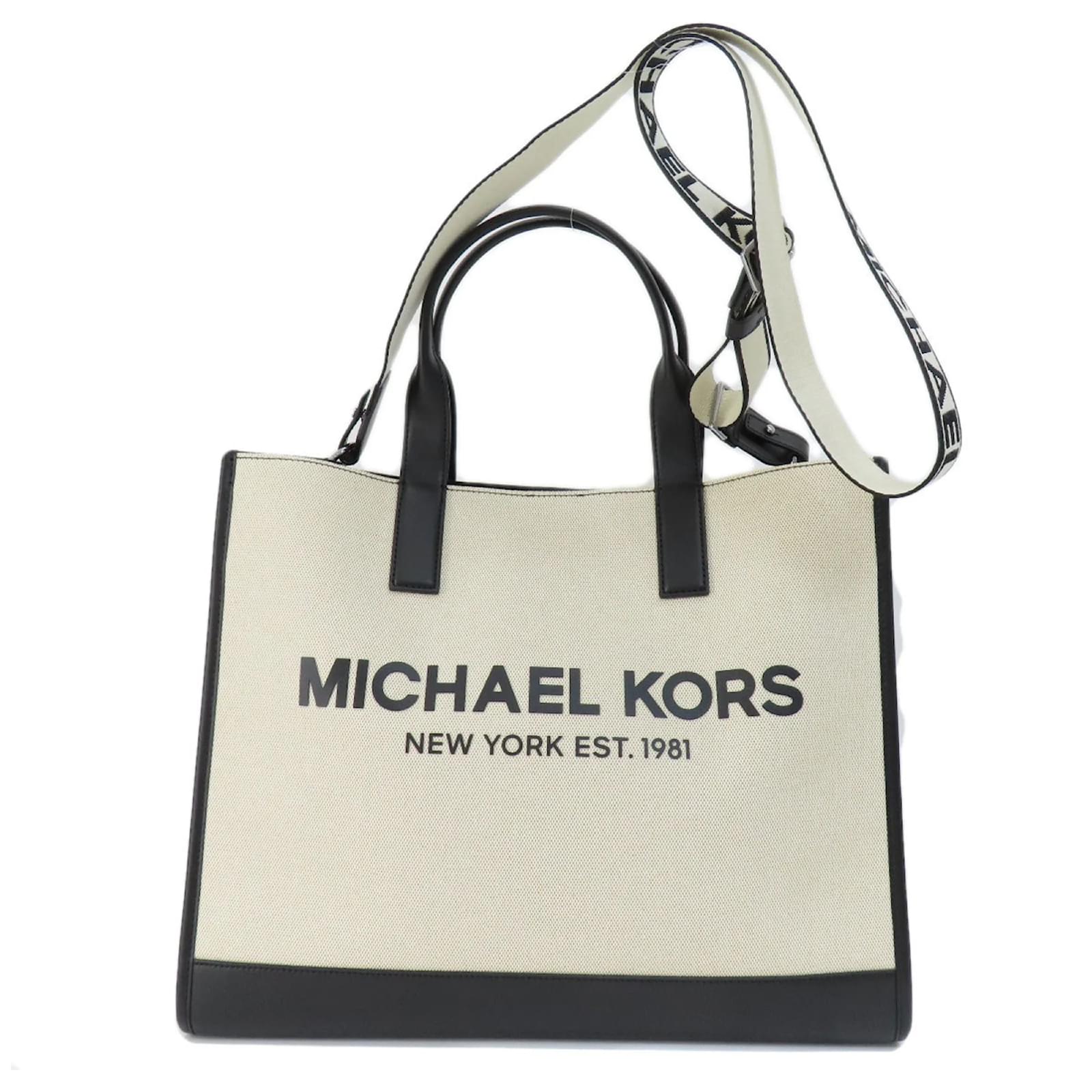 Sac fourre-tout pour femme Michael Kors Cuir Toile Noir Blanc ref