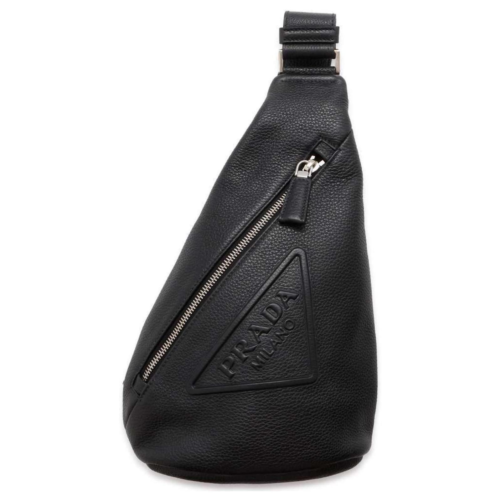 Prada Body Bag Triangle Leather 2VZ098 Black ref.1449069