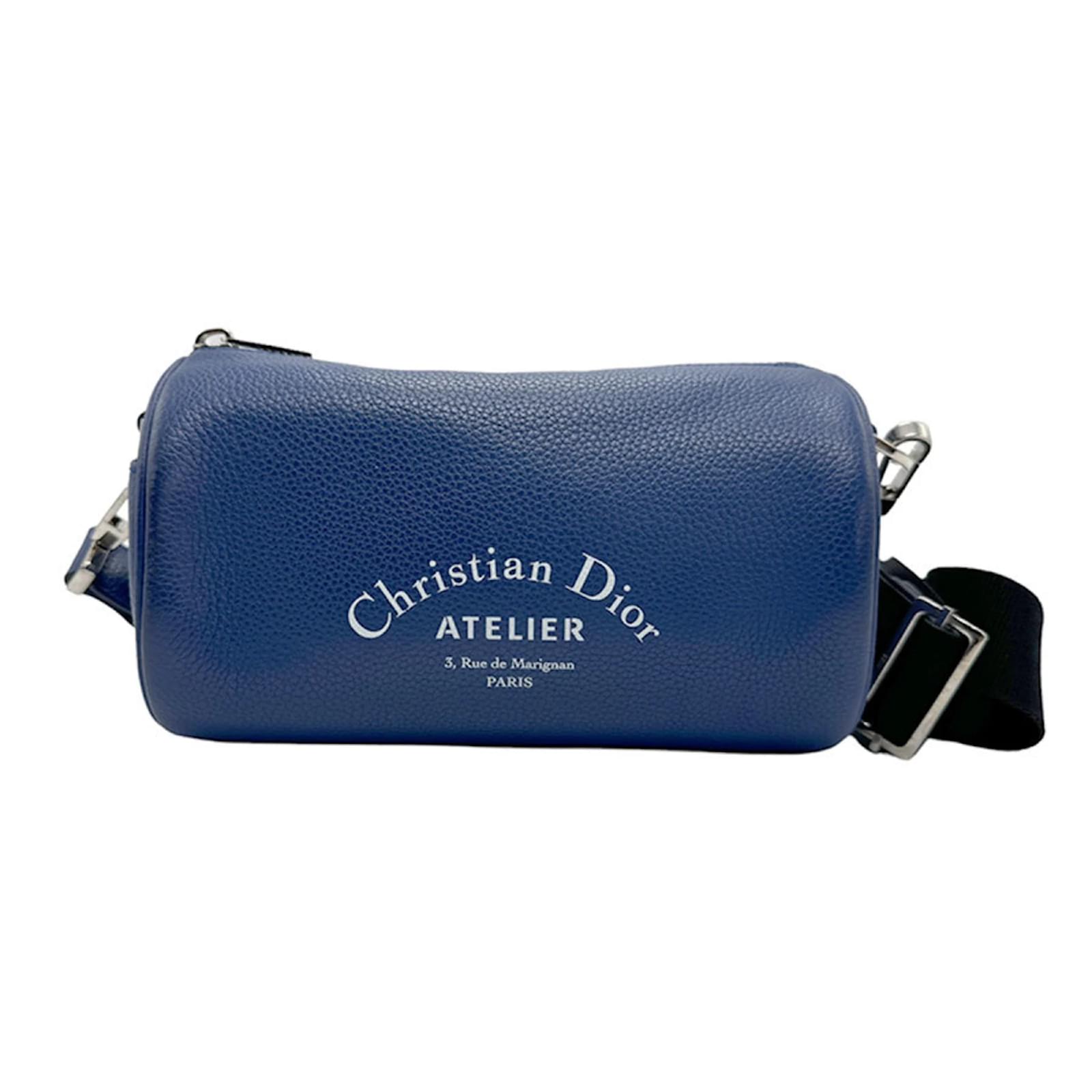 Christian Dior Dior Homme Leather Shoulder Bag Black Blue