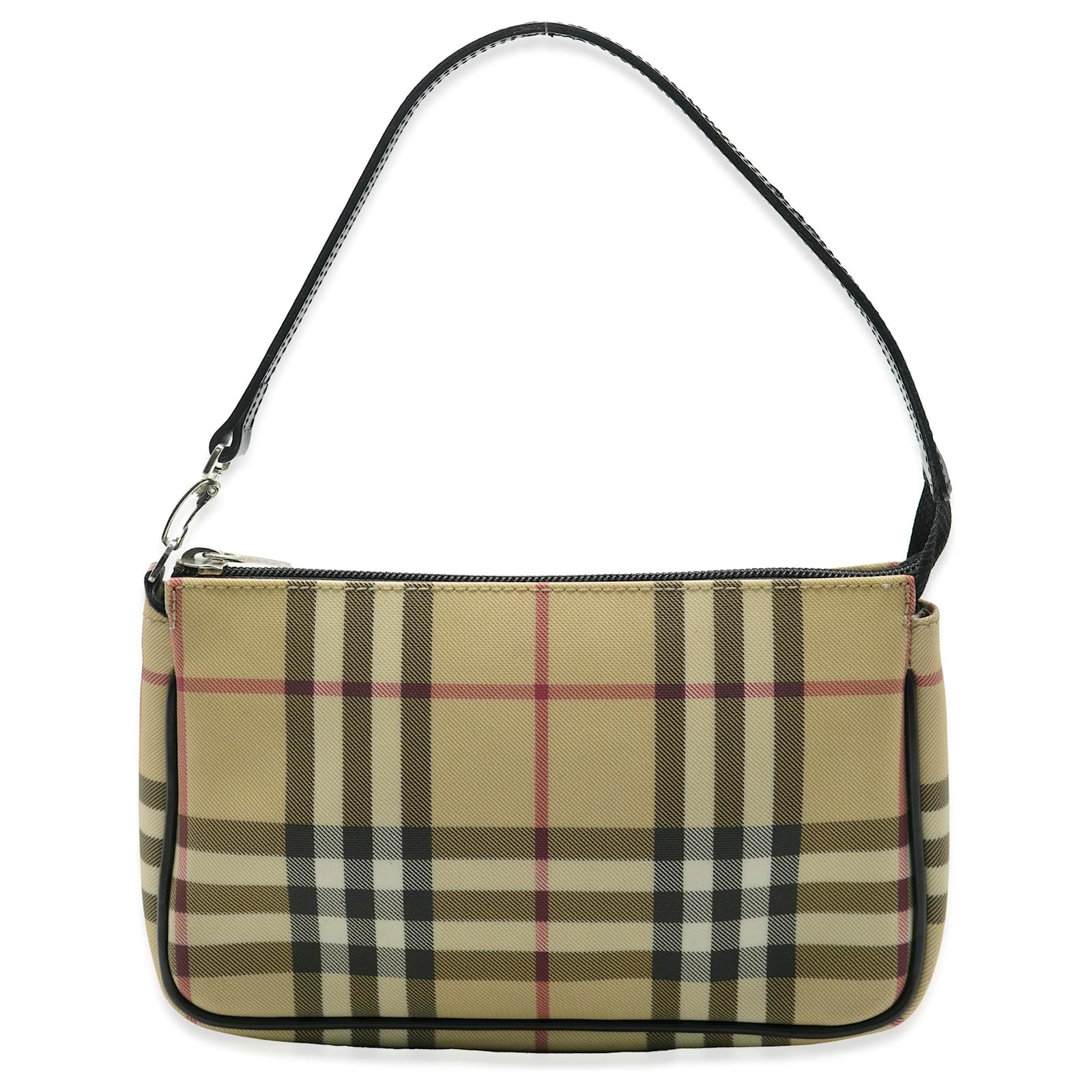 Pochette in tela a quadri beige Burberry Multicolore