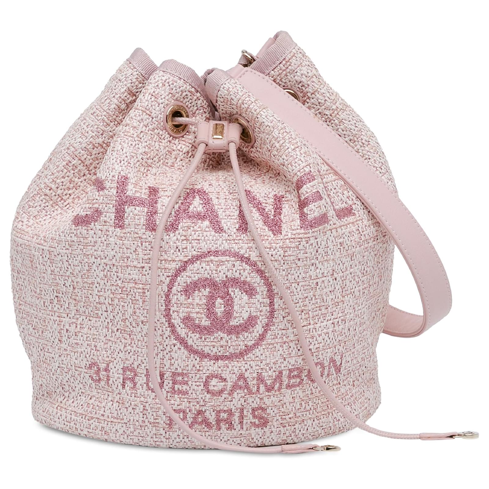 Drawstring Bags Chanel Canvas Bucket Bag CHANEL Lurex Boucle
