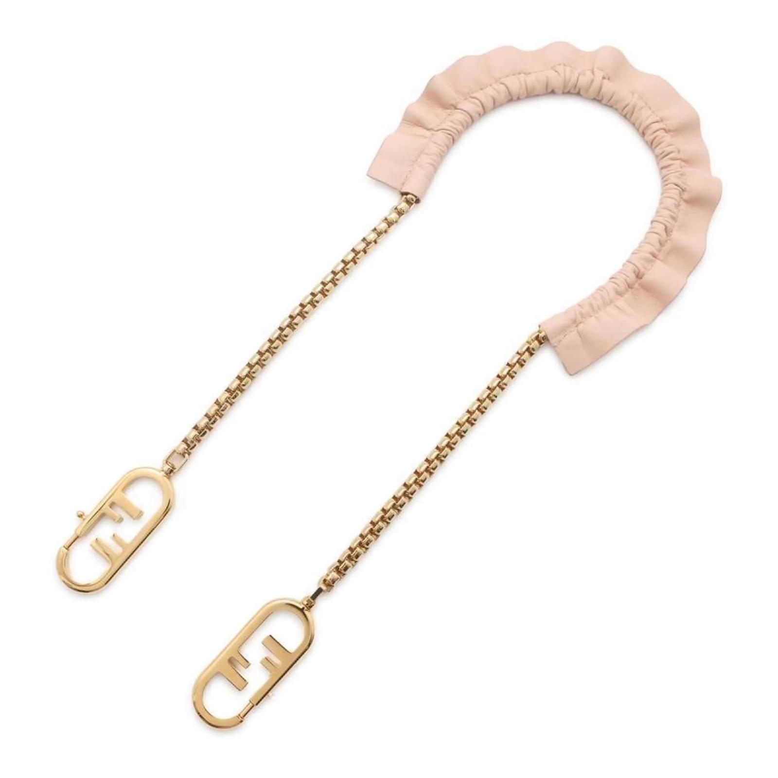 Fendi Shoulder Strap You Orlock Ruffle 8AV420 Leather Gold