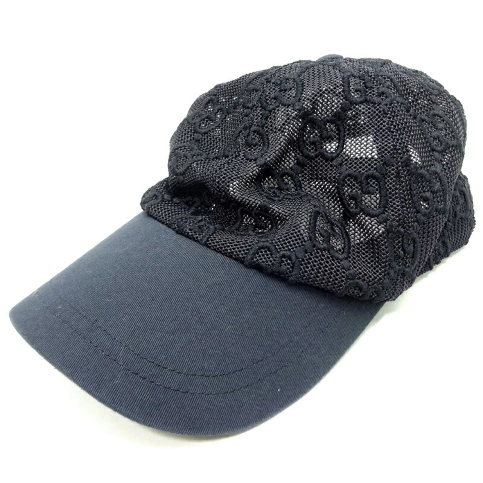 Gucci Mesh Lace Cap Gucci Mesh GG Monogram Shivali Baseball Hat M Cream Ivory  main image 2