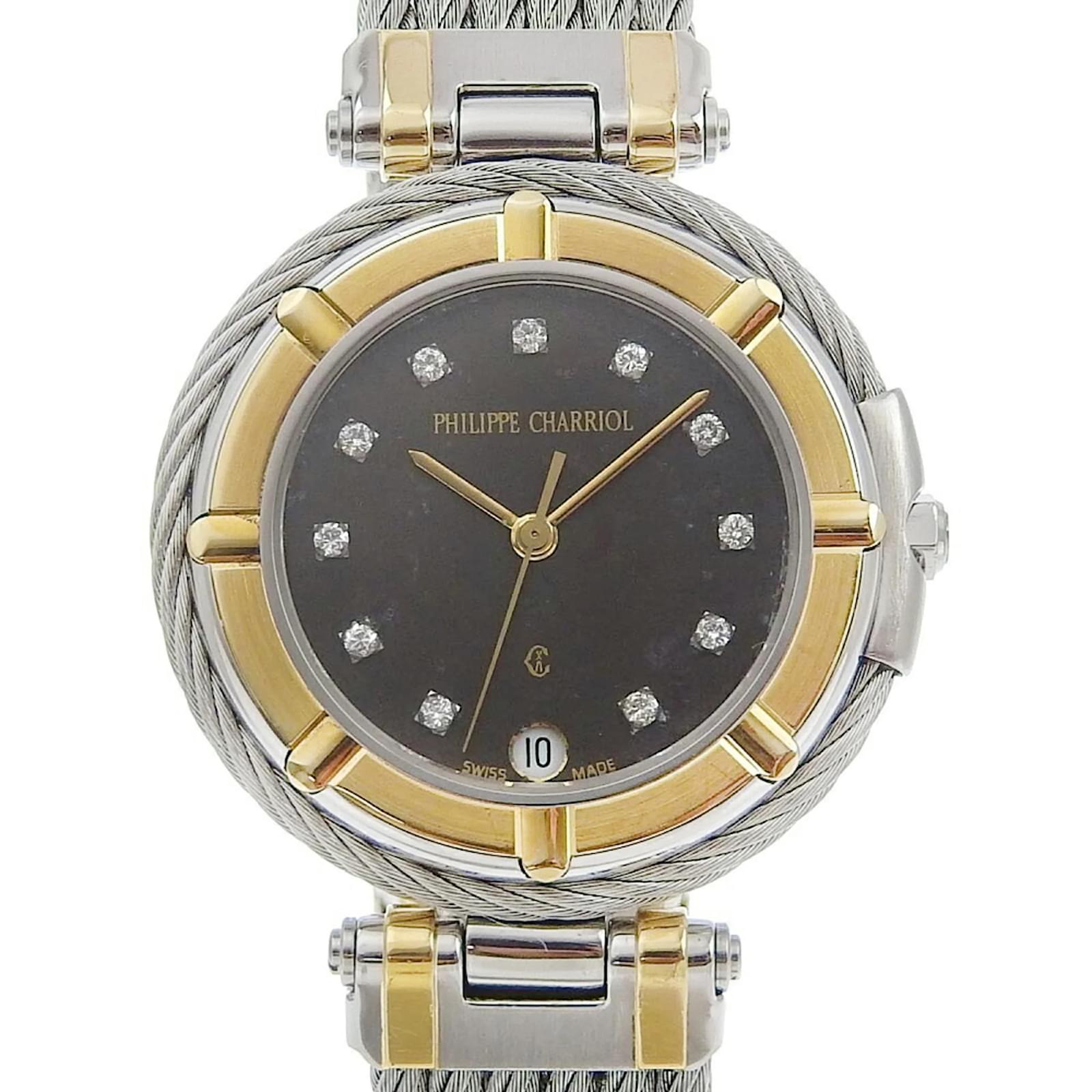 Philippe Charriol クォーツ腕時計 シルバーアナログ Exquisite Philippe Charriol Sterling Silver and Diamond Women's