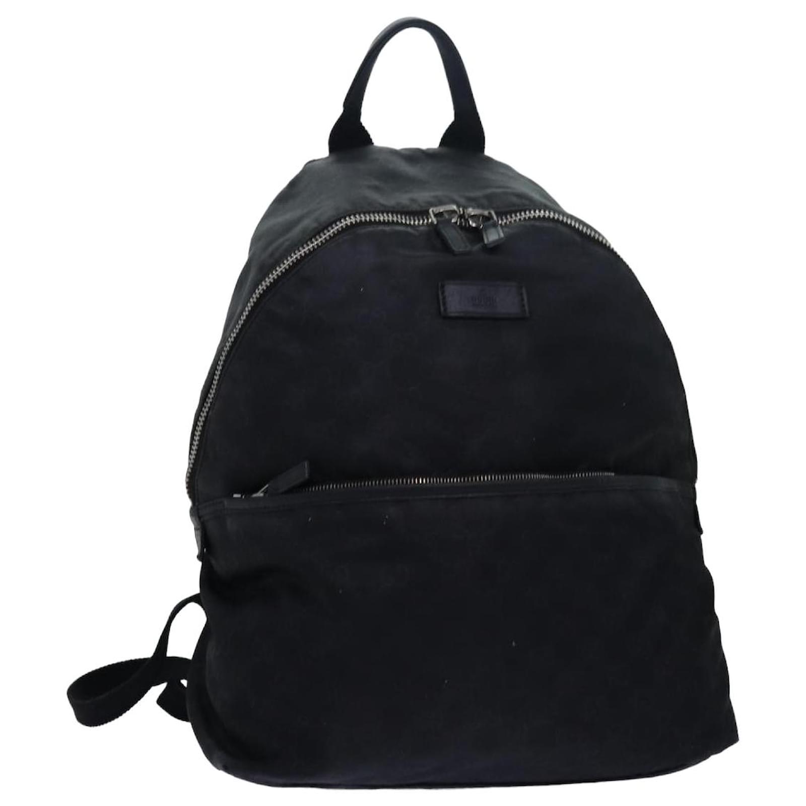 Mochila de lona GG Gucci negra 190278 Auth yk13189 Negro Lienzo ref.1453066 Joli Closet