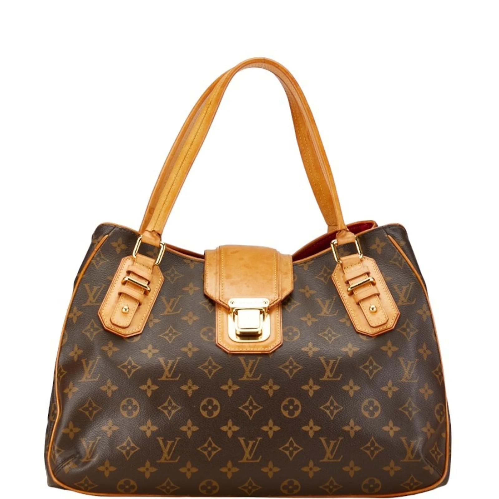 Louis Vuitton Monogram Greet Handtasche Tote Bag Braun Schwarz  