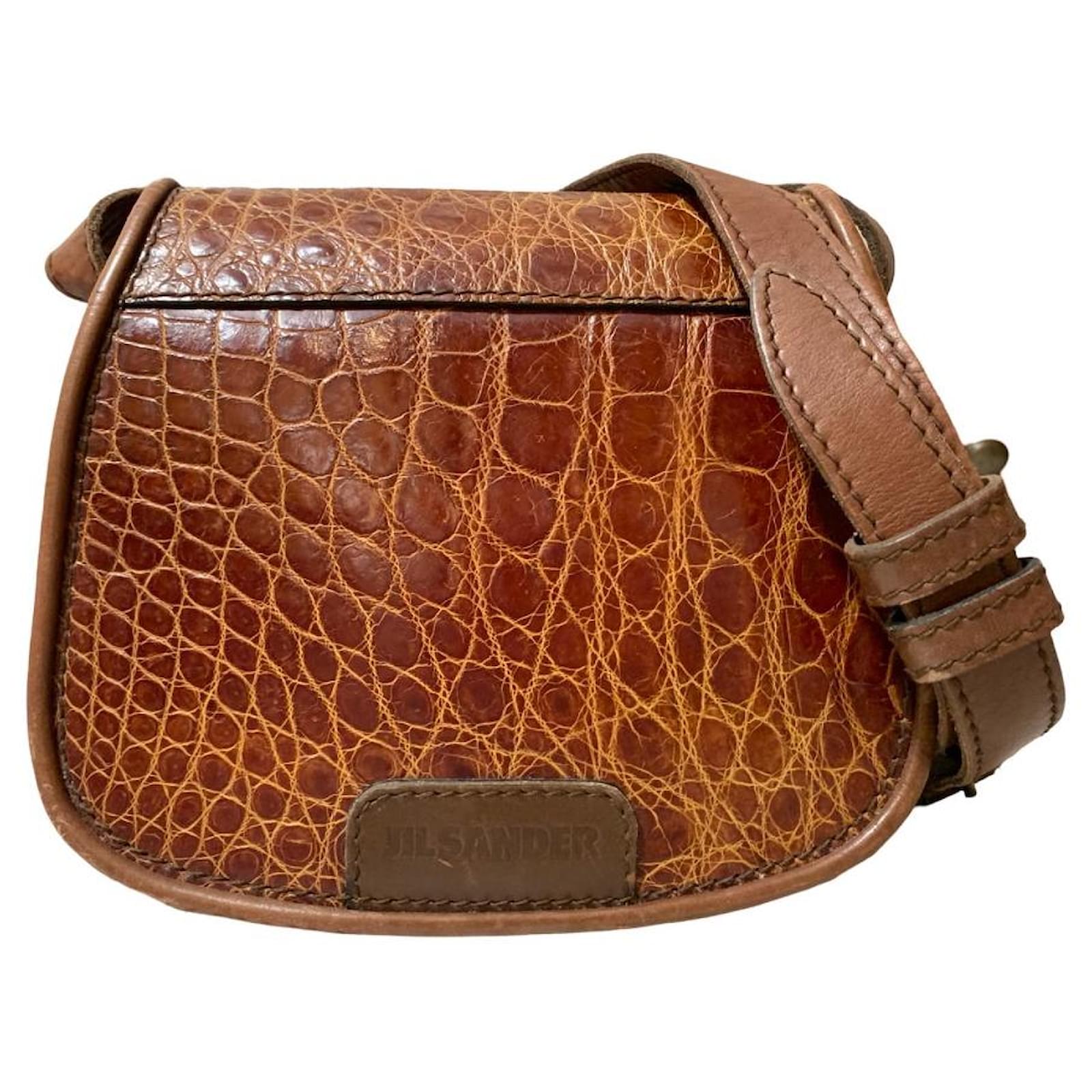 JIL SANDER Krokodiltasche Braun Leder Exotisches Leder