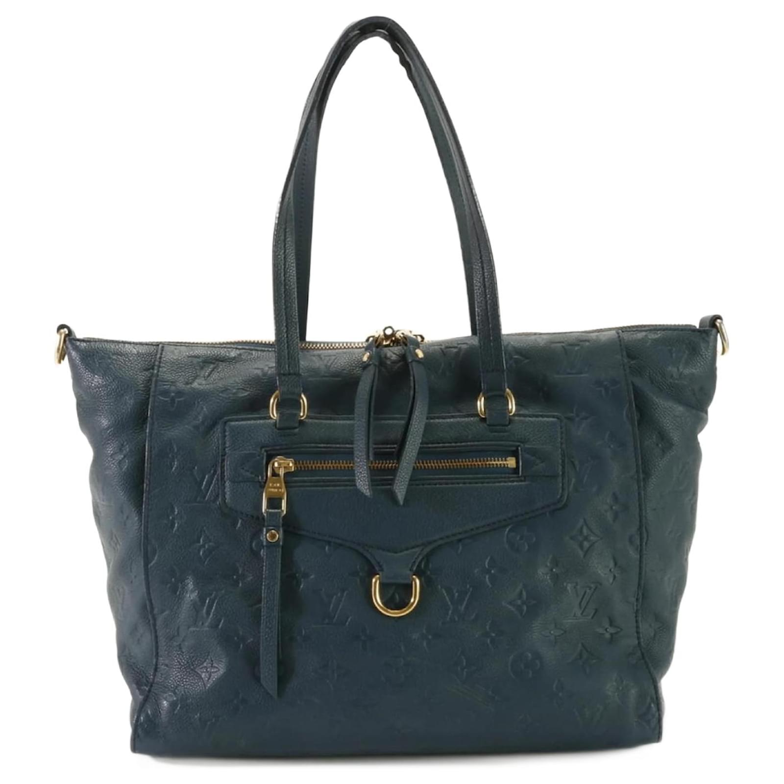 PM Tote Bag Monogram Empreinte Louis Vuitton Hellblau Leder ref 