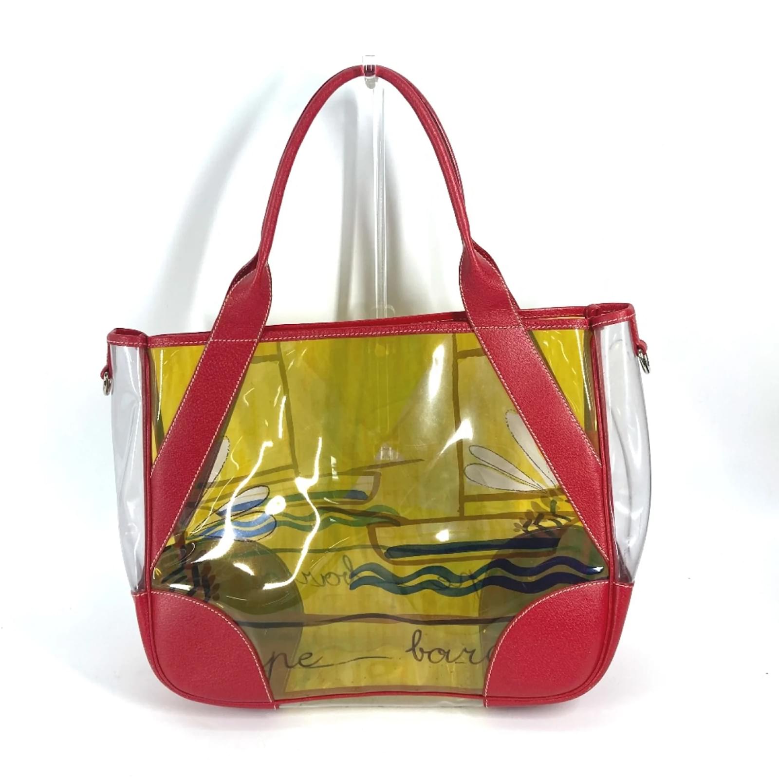 Tote Prada Red Vinyl Shoulder Bag ref.1455139 Joli Closet