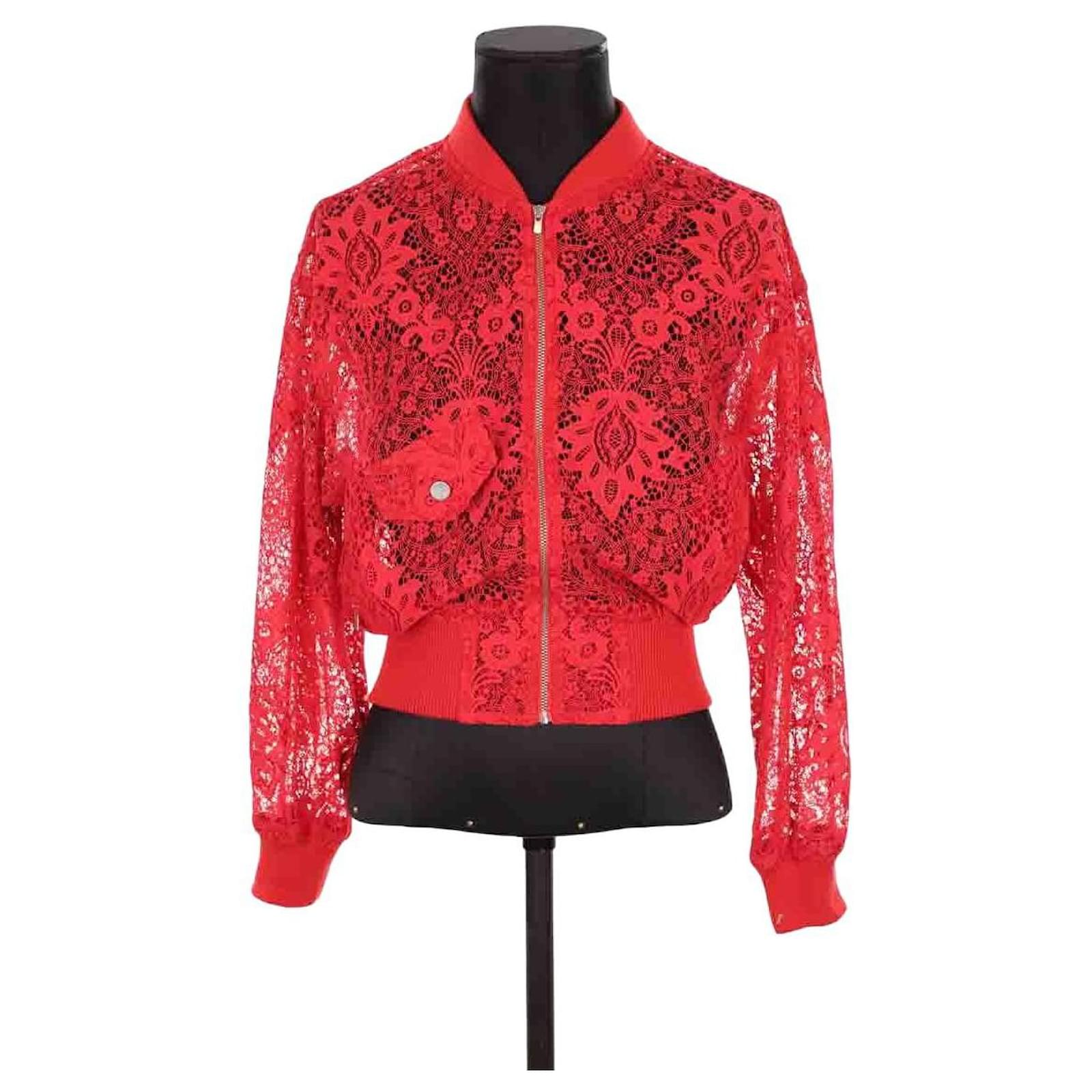 Maje Red jacket Polyamide ref.1455249 Joli Closet