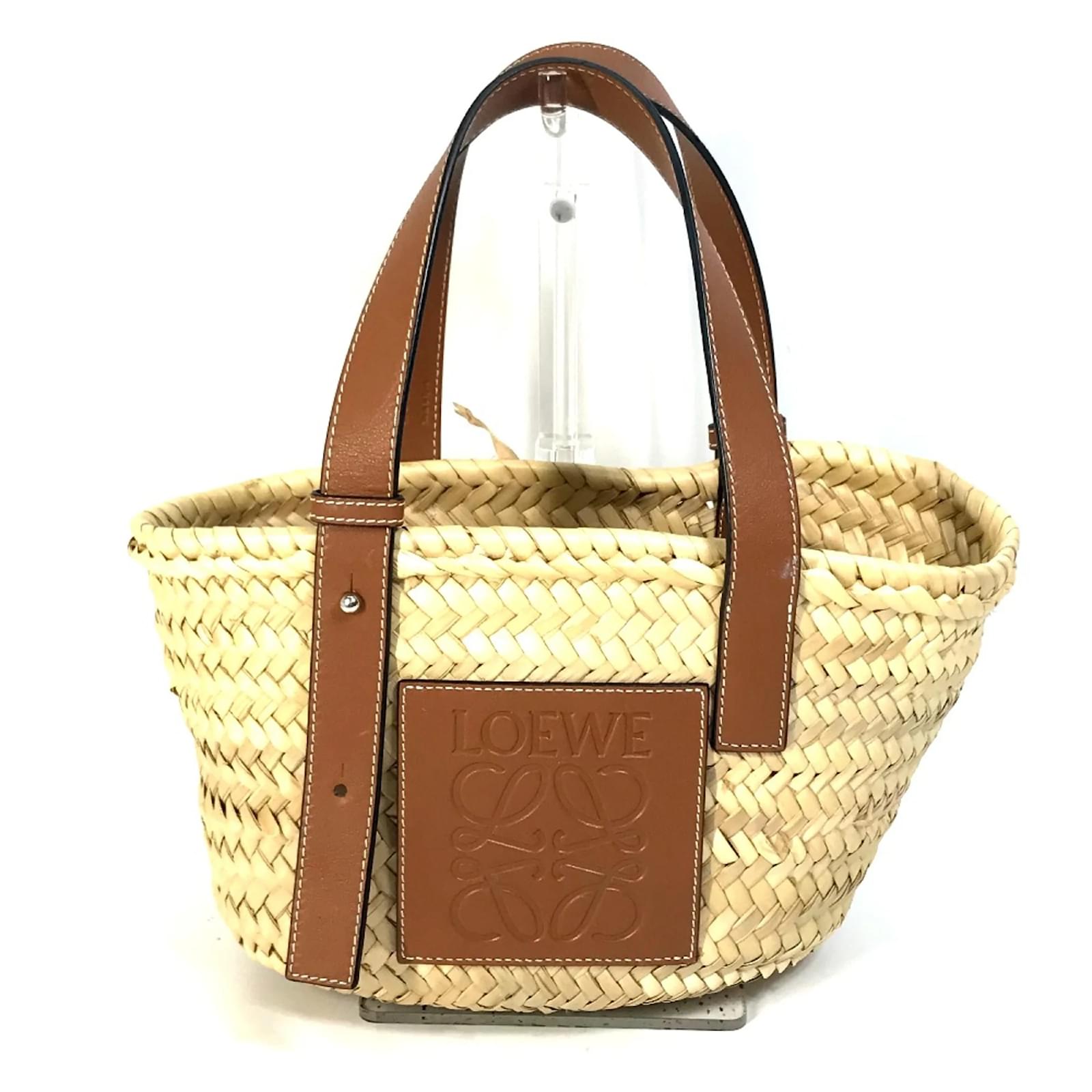 Loewe Anagram Basket Handbag Beige Cloth Joli Closet