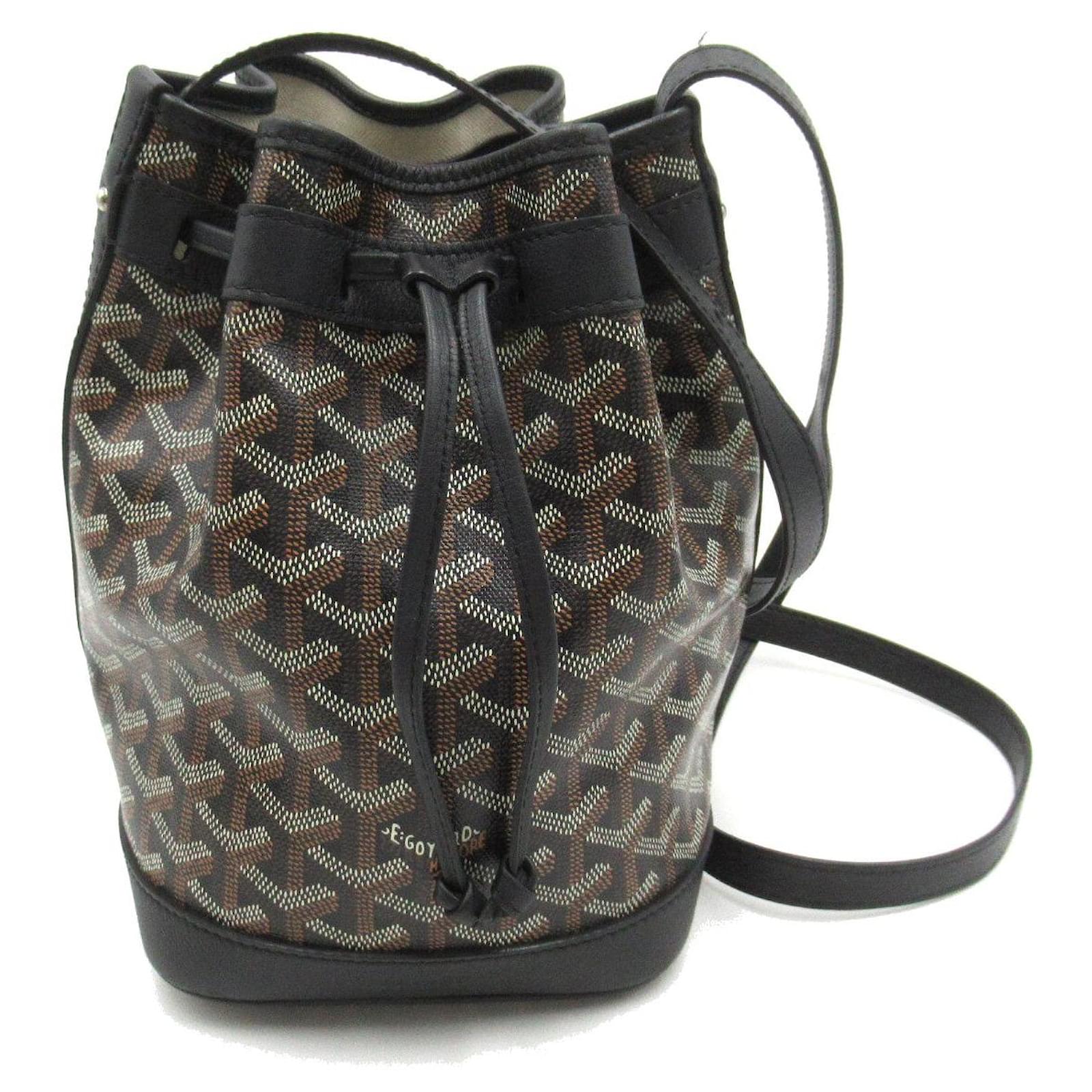 Sac seau en toile Goyard Petit Flot Noir Joli Closet