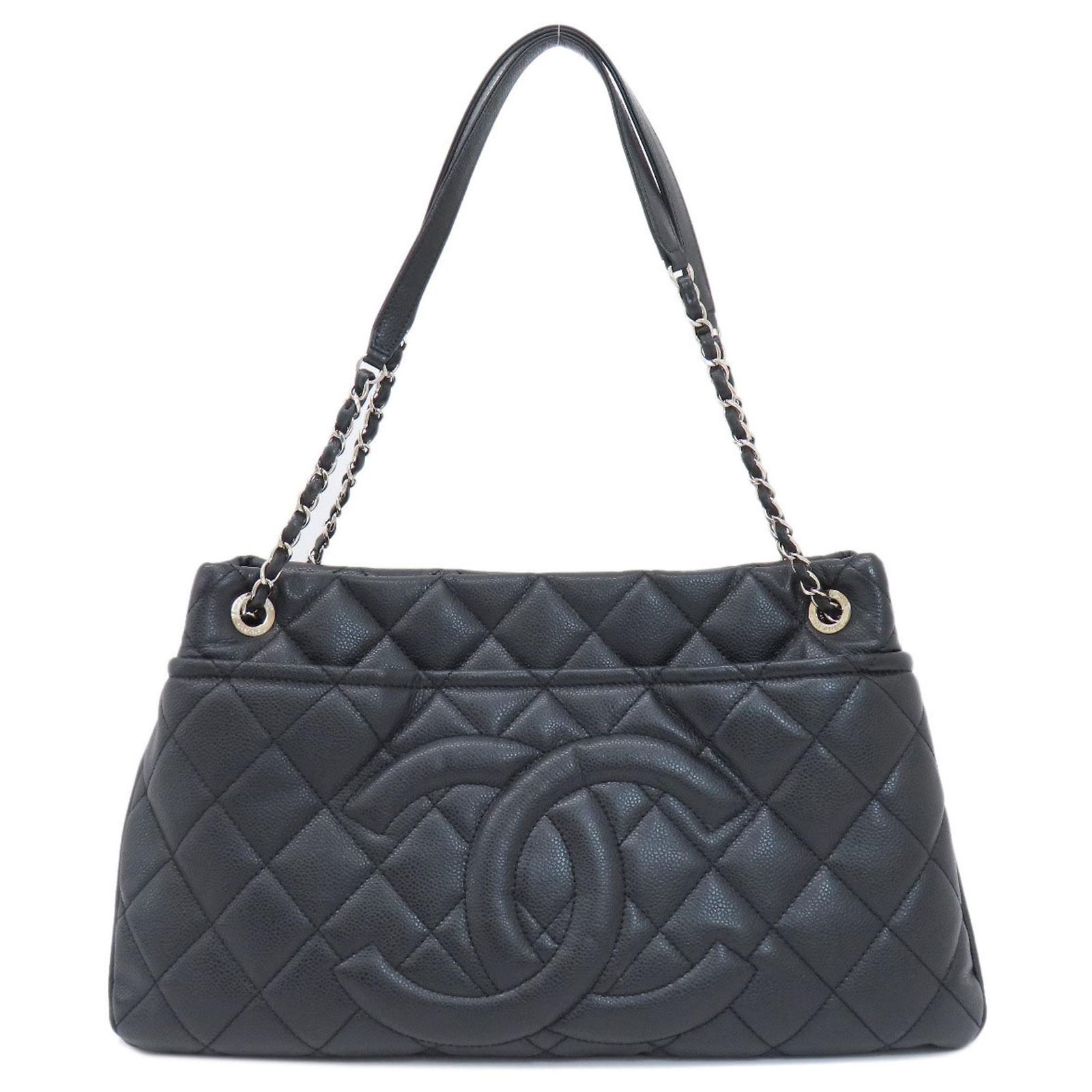 Chanel Coco Mark Matelasse Tote Bag Black Leather ref  display picture 1