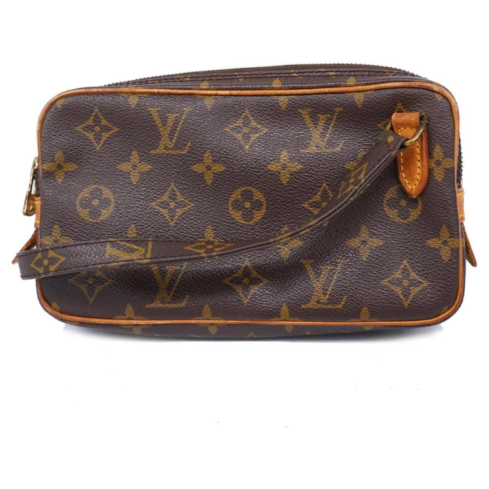 Monogram Pochette Marly Bandoulière Louis Vuitton Braun ref 