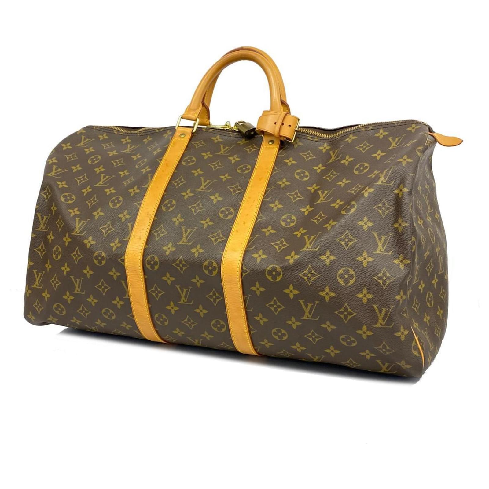 Louis Vuitton Monogram Keepall 55 Boston Tasche Braun ref.1458775  