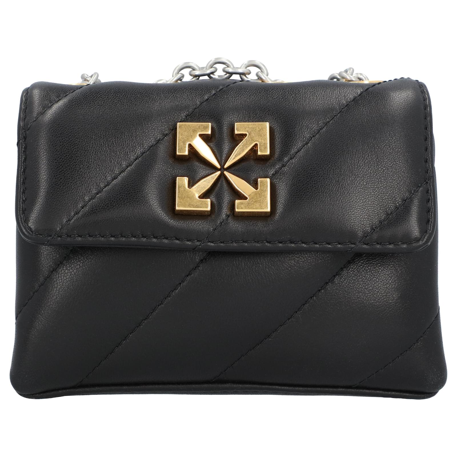 Off White Jackhammer Mini Tasche Schwarz Leder Kalbähnliches