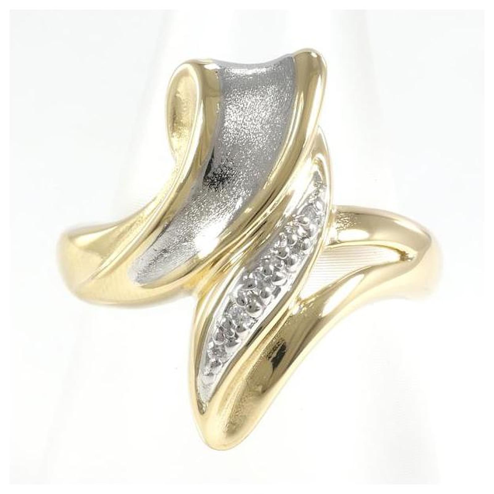 Autre Marque PT850 Platinum K18 Yellow Gold Diamond Ring Size 11 