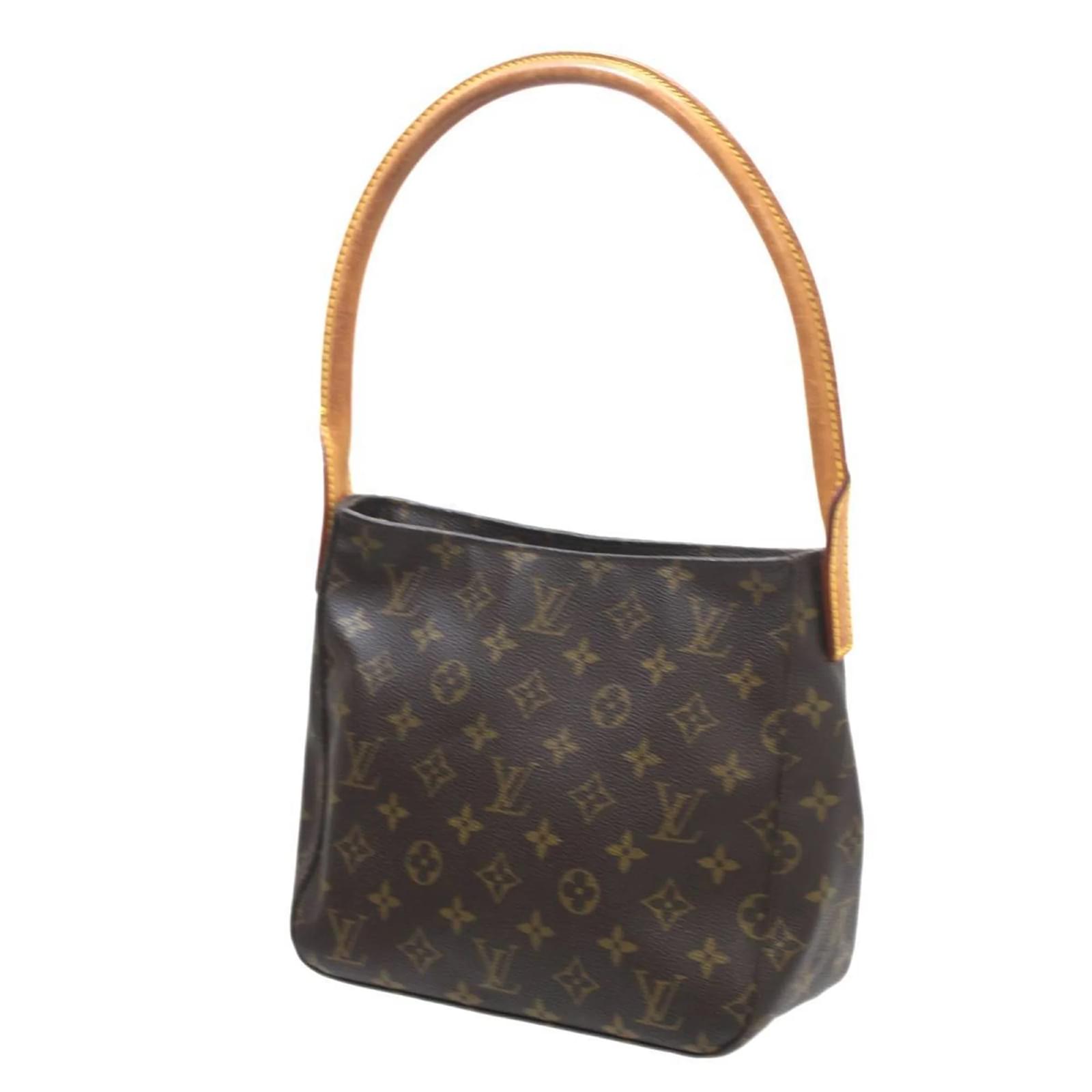 Louis Vuitton Looping MM Schultertasche Braun Lackleder ref 