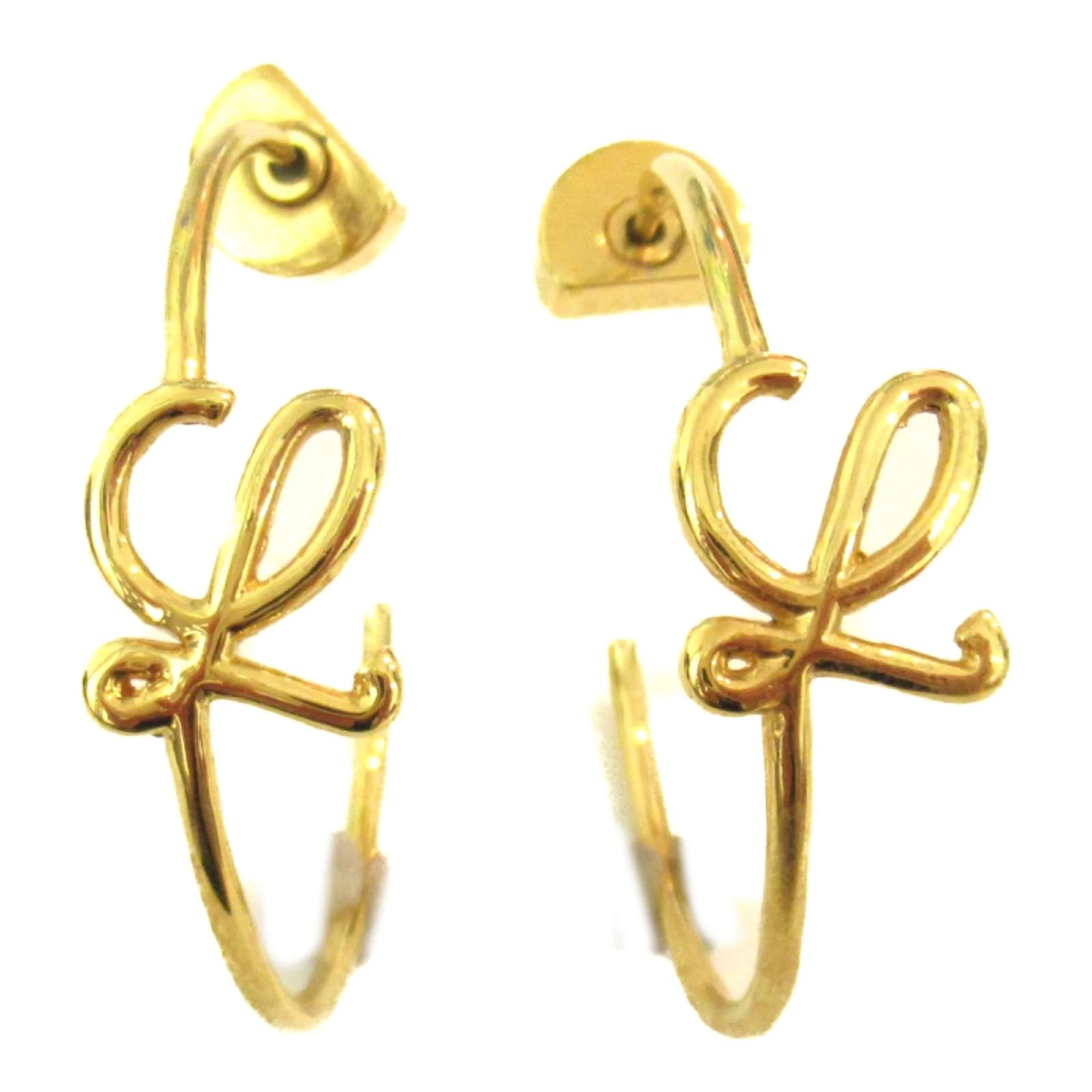 Loewe Gold Stud Earrings Golden ref.1461963 - Joli Closet