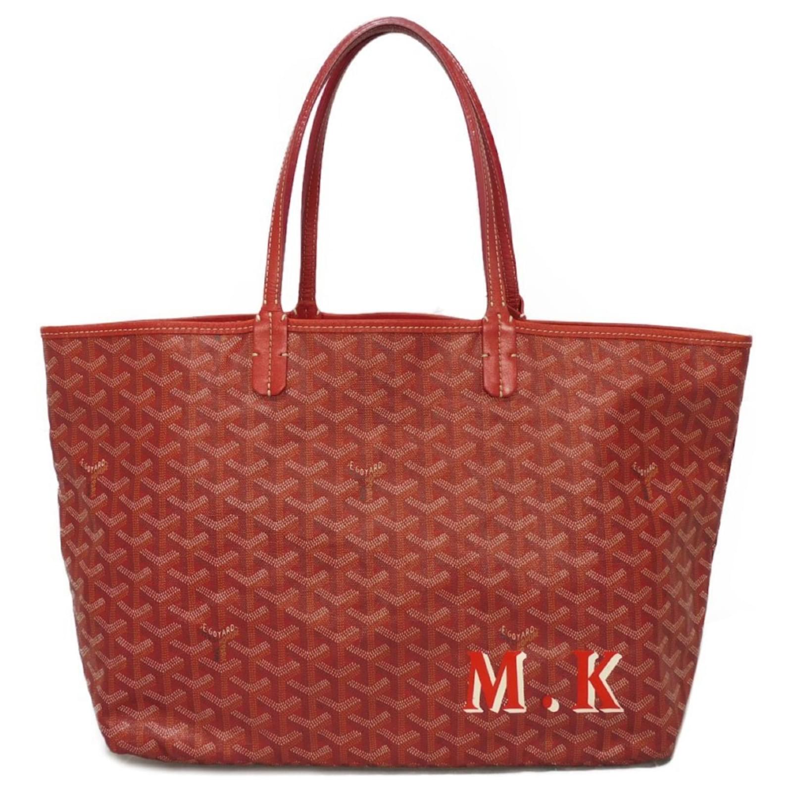 Goyard Red Tote Bag Saint Louis PM Leather Cloth ref.1462078 Joli Closet