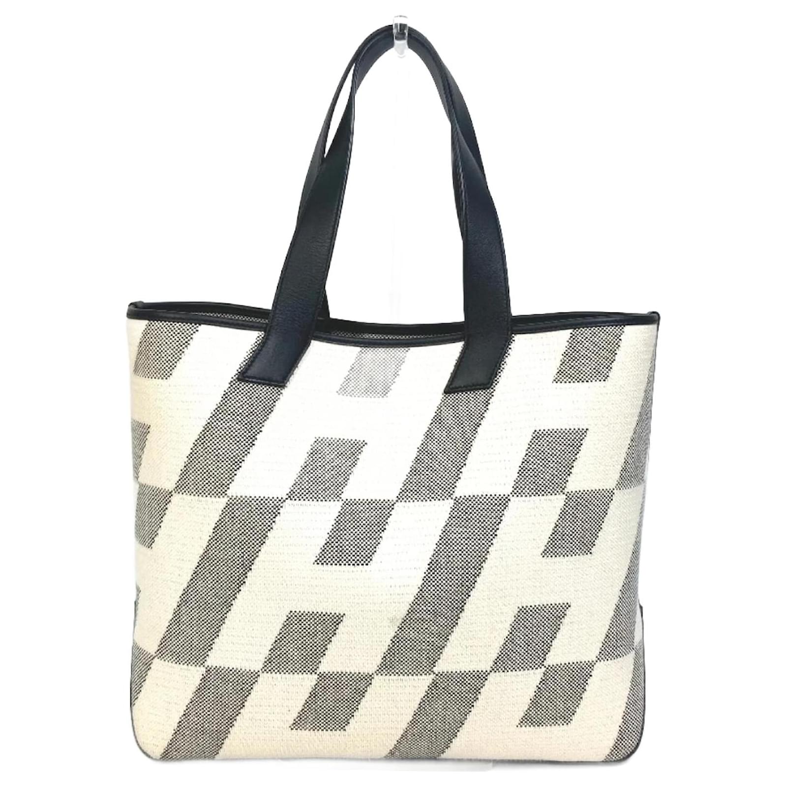 Hermès Hermes Cabas Bias H 40 Tote Bag Schwarz Leinwand ref