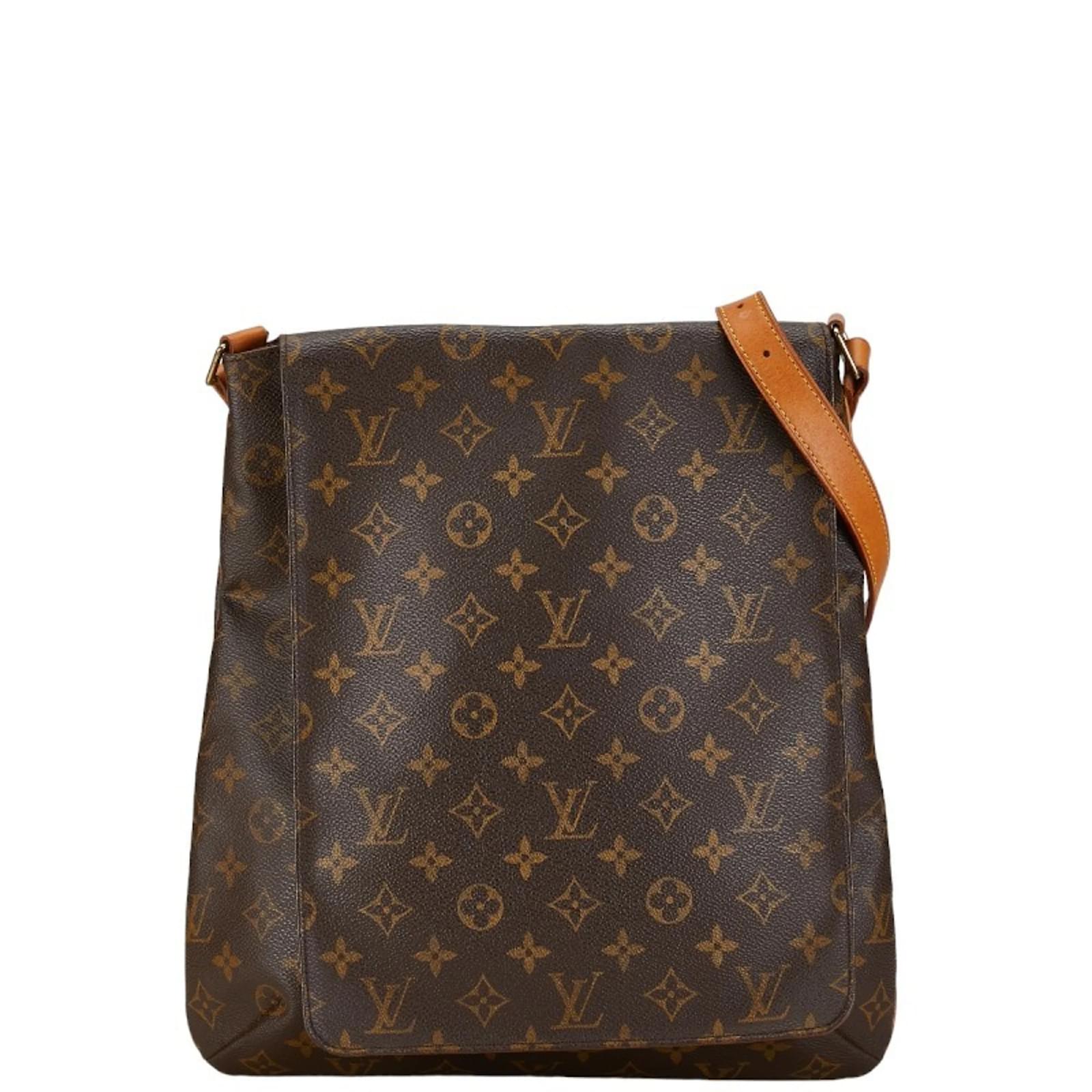 Louis Vuitton Monogram Musette Shoulder Bag Brown Leather Plastic 
