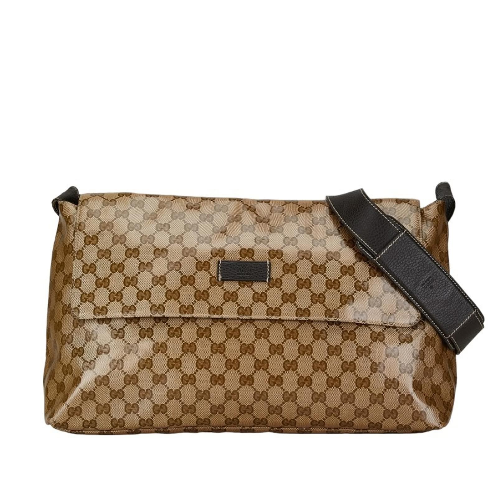 Gucci GG Crystal Shoulder Bag Beige Leather ref.1462913
