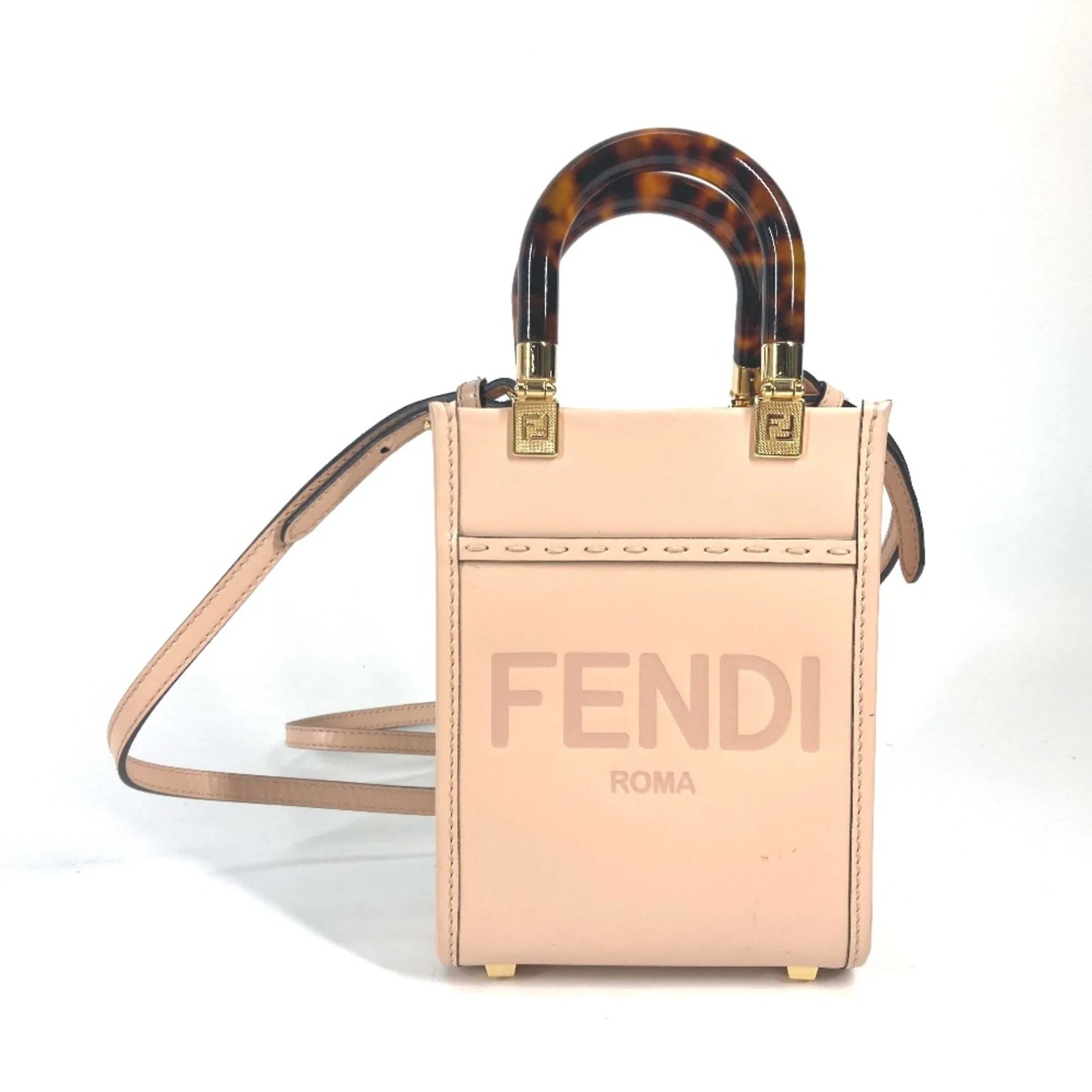 Fendi 8BS051 Beige Leather Handbag ref.1463275 - Joli Closet