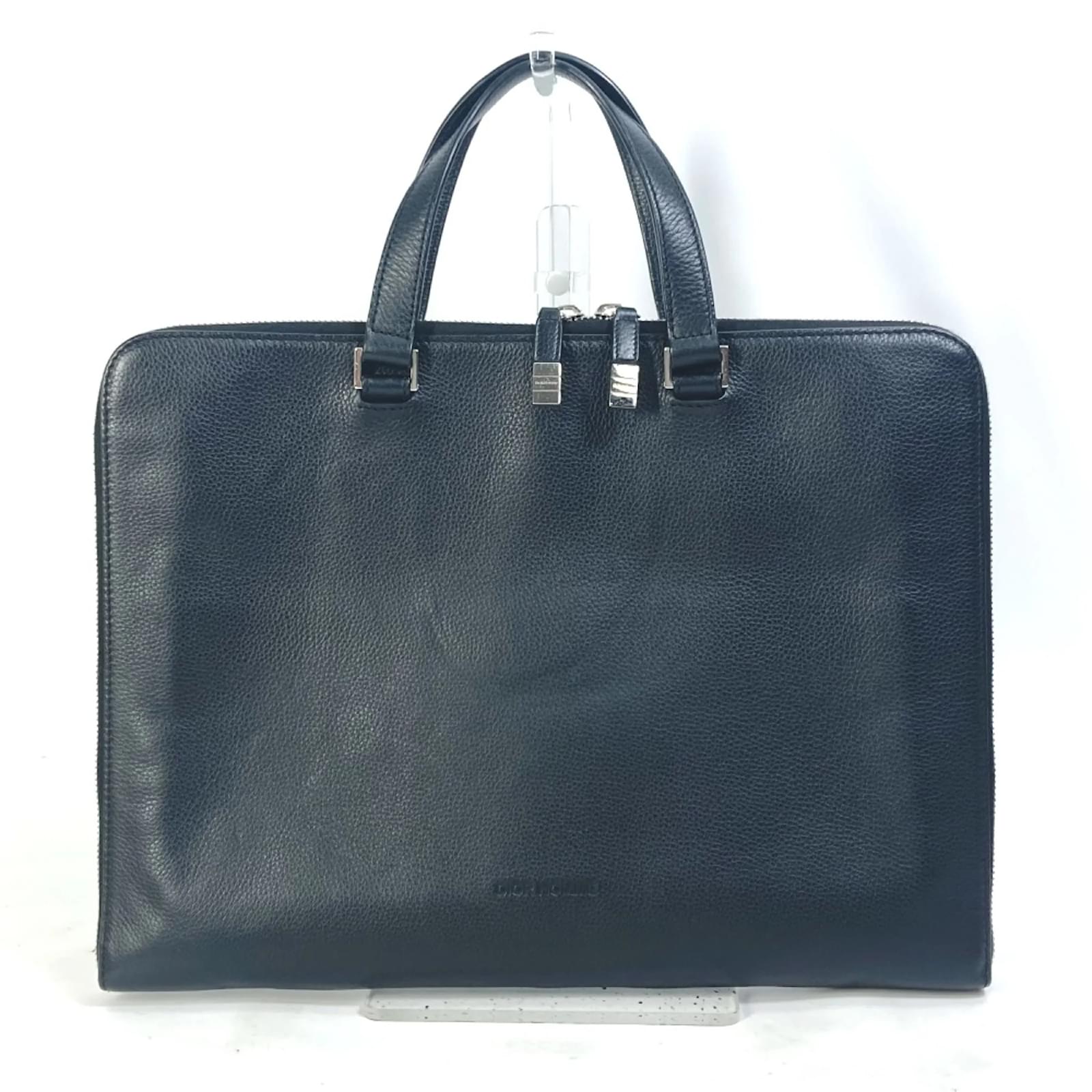 Christian Dior Dior Homme Black Leather Briefcase ref.1463323