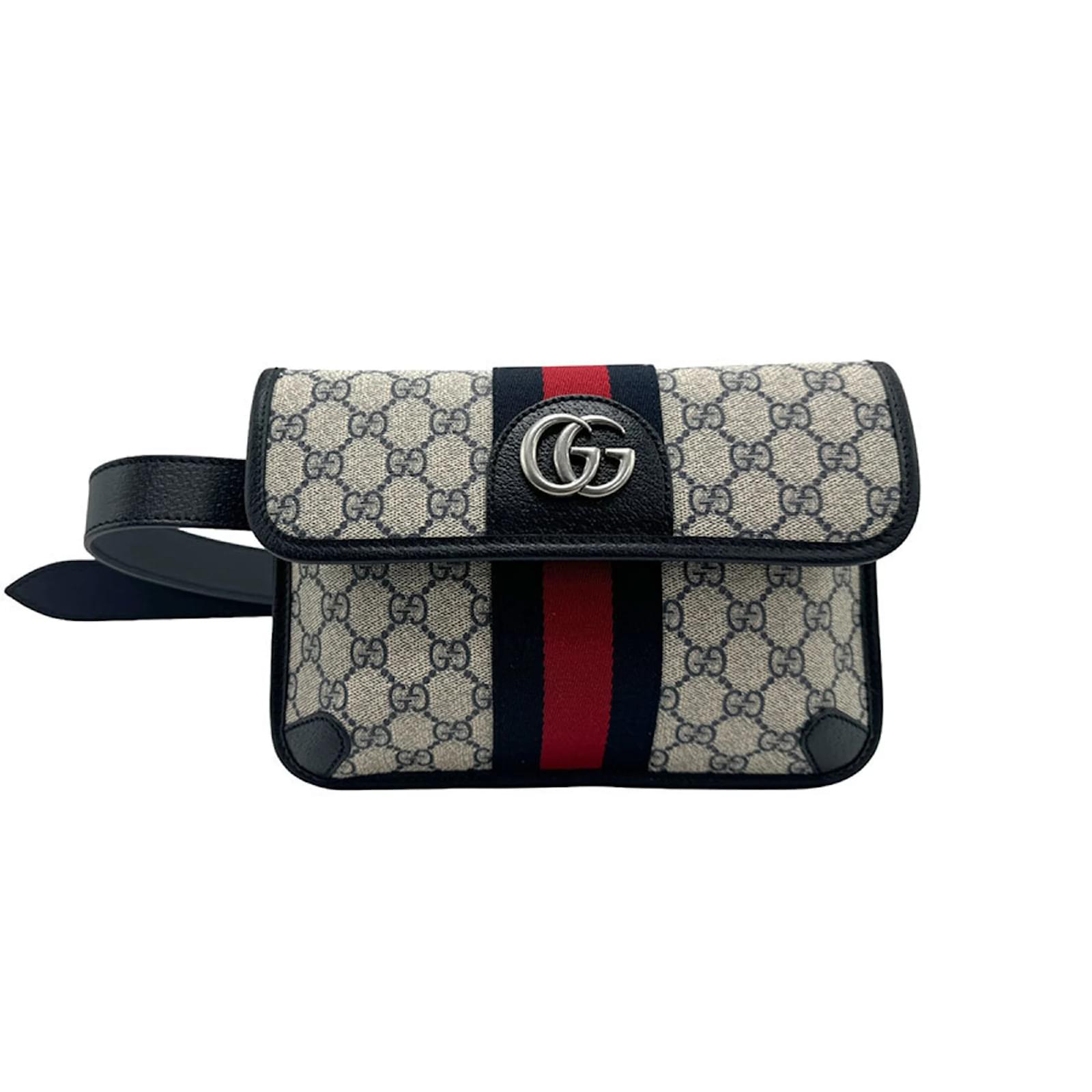 Sac banane Gucci Ophidia GG Supreme en toile Bleu Marine ref