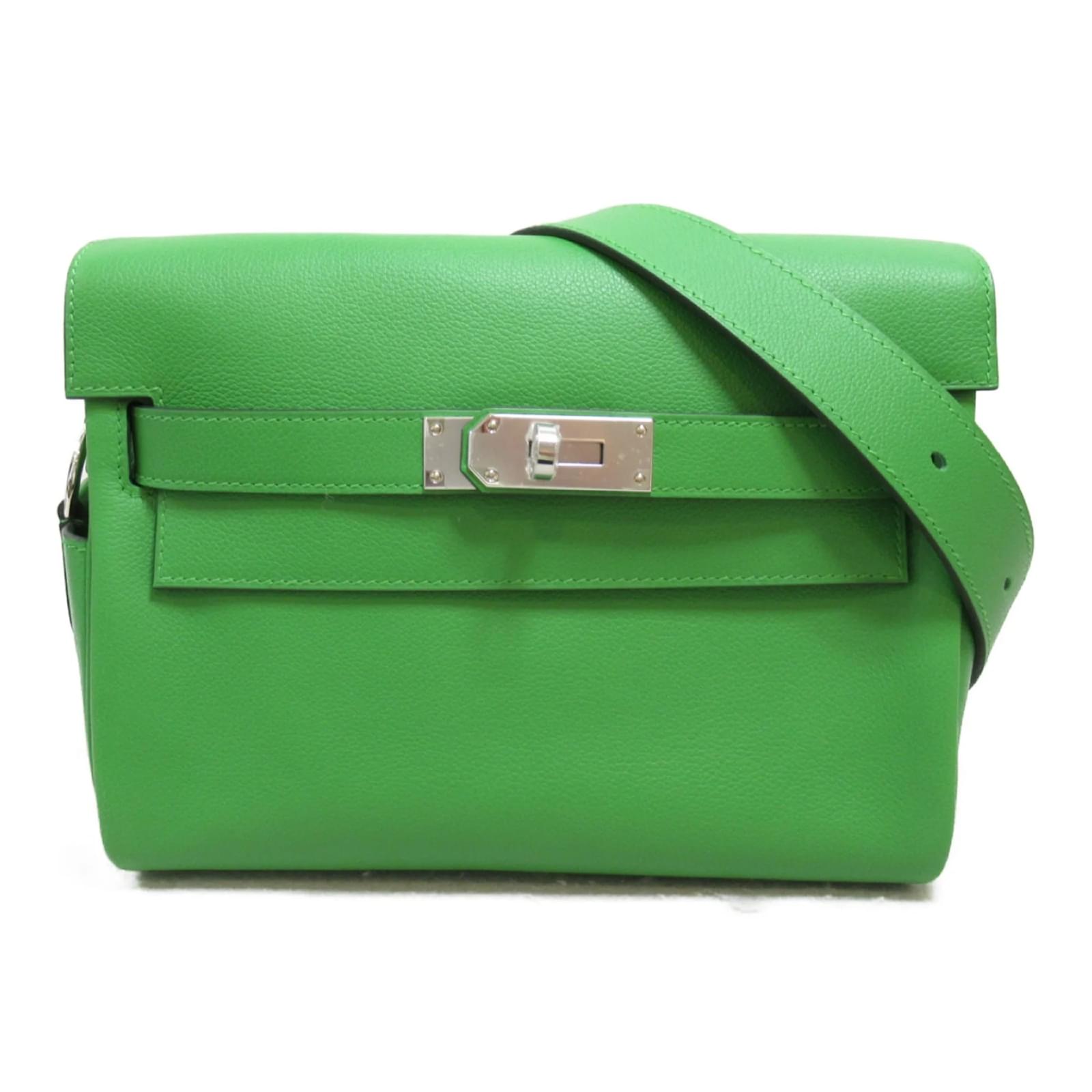 Hermes Sac a bandouliere Hermes Kelly Messenger PM Cuir Vert ref.1463519 Joli Closet