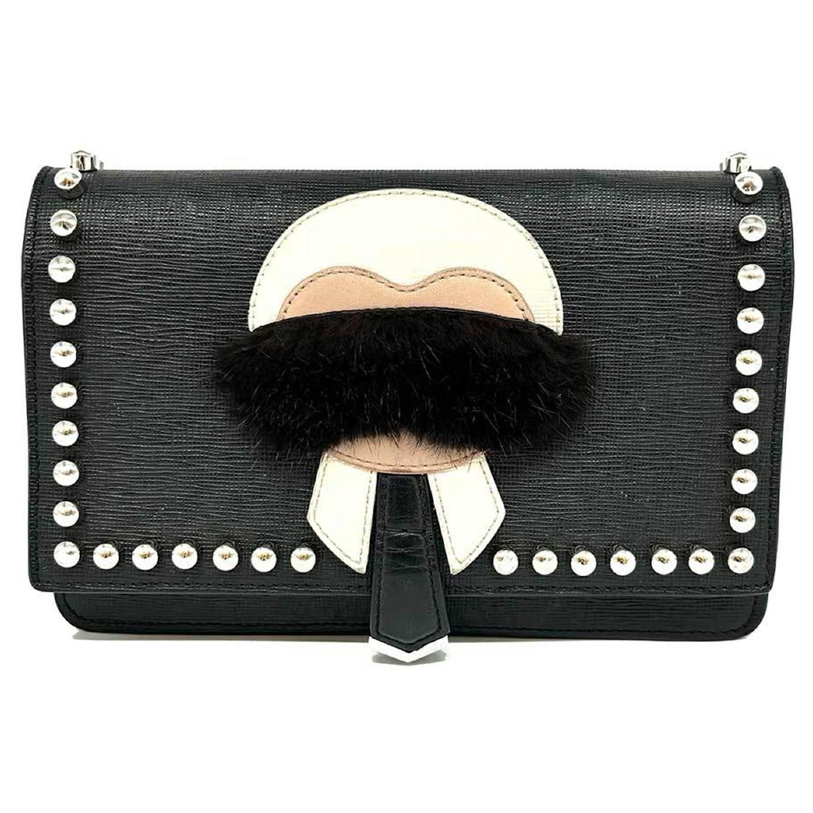 Fendi Carlito Chain Wallet in Black Leather ref.1464333 Joli Closet