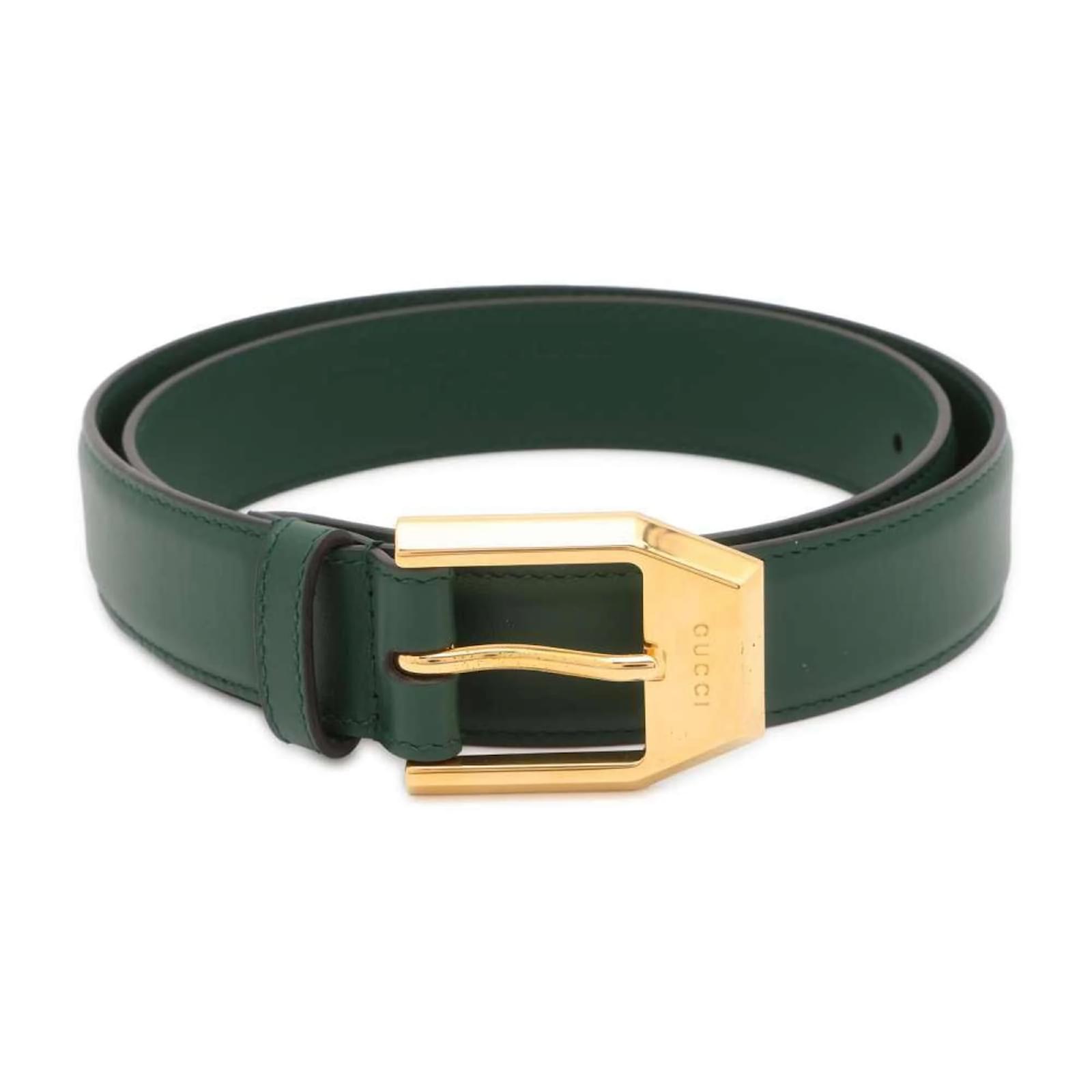 Gucci Green Leather Standard Belt Joli Closet
