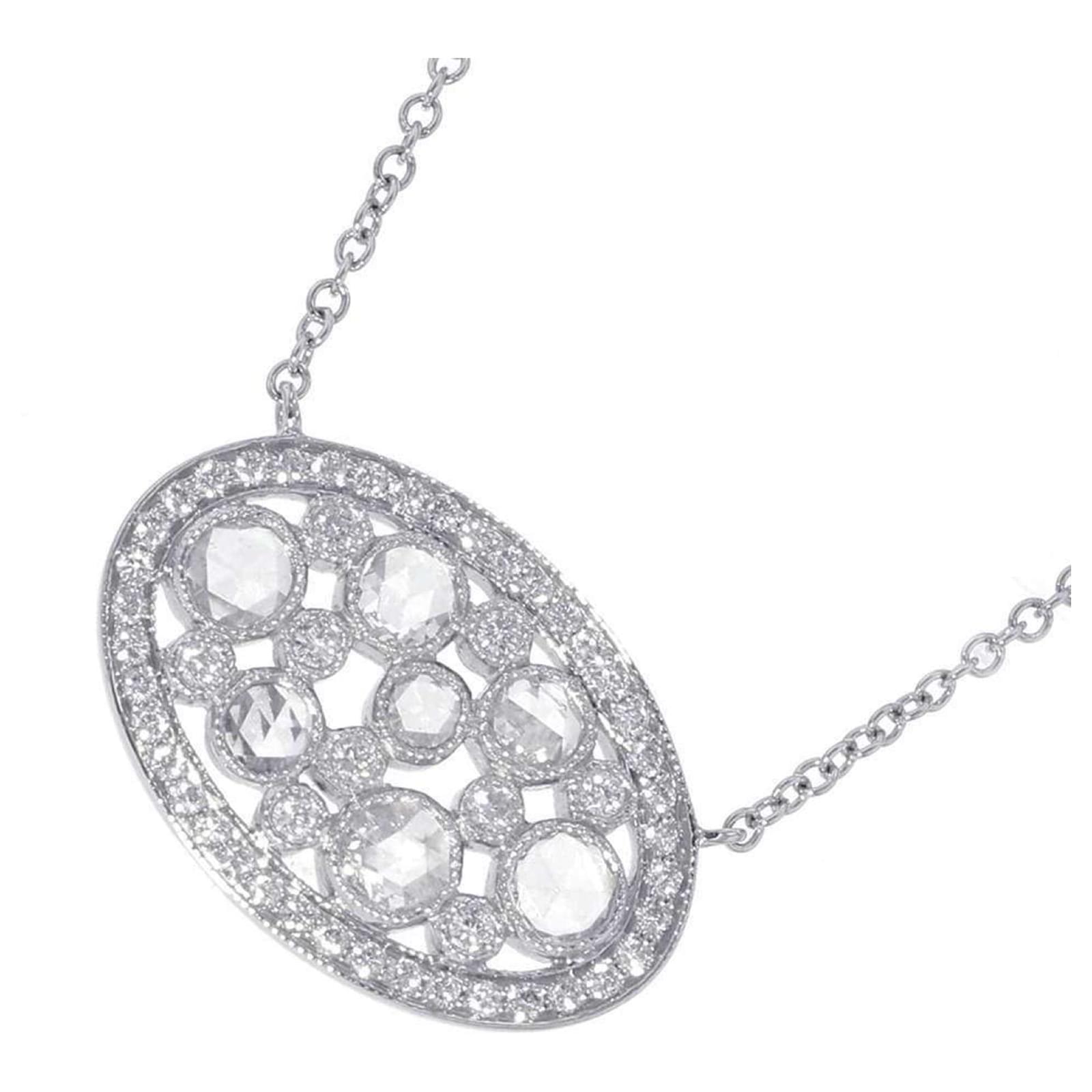 Tiffany Co Tiffany Necklace Cobblestone Diamond Pt950 Platinum