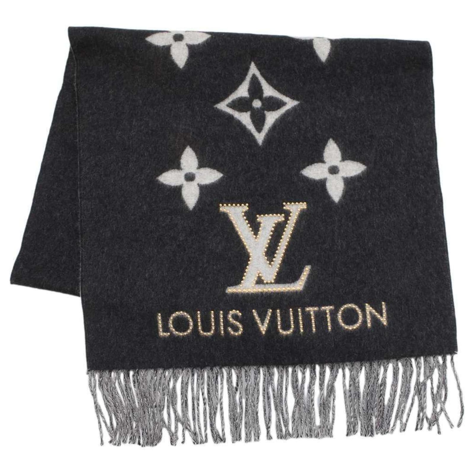 Sciarpa Reykjavik Stud di Louis Vuitton Marrone Nero Cachemire ref