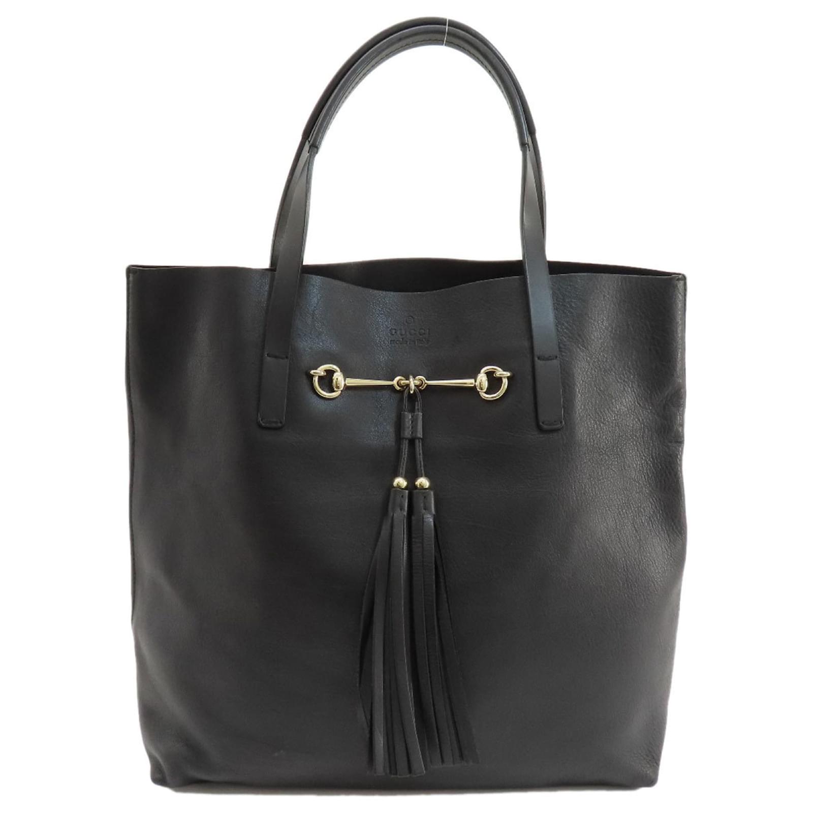 Gucci 297006 Horsebit Tote Bag Black Leather ref.JC1466272 (Sold
