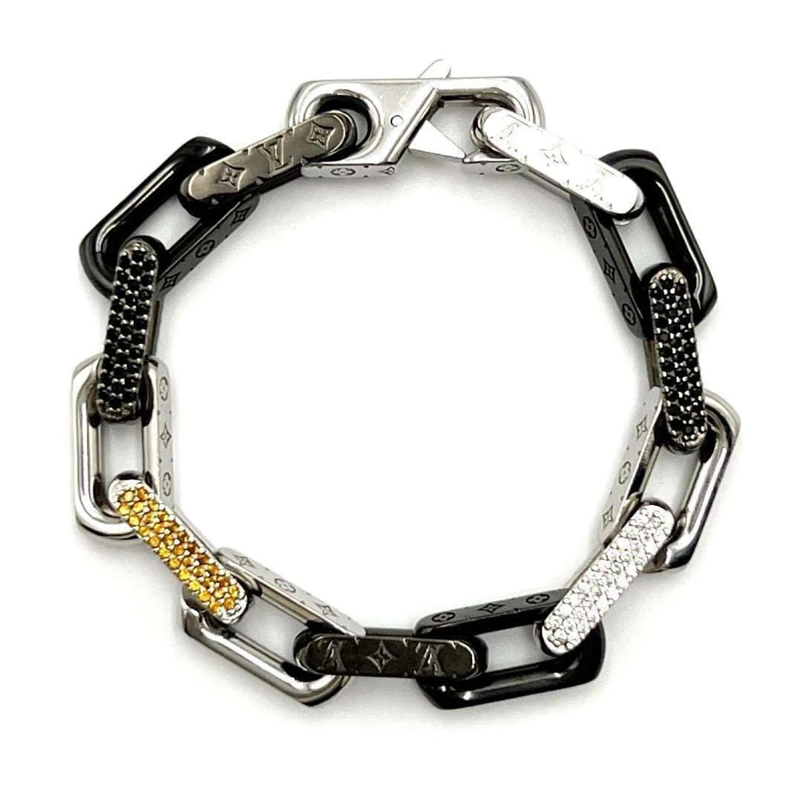 Louis Vuitton Men's Monogram Chain Bracelet Bangle Metal ref