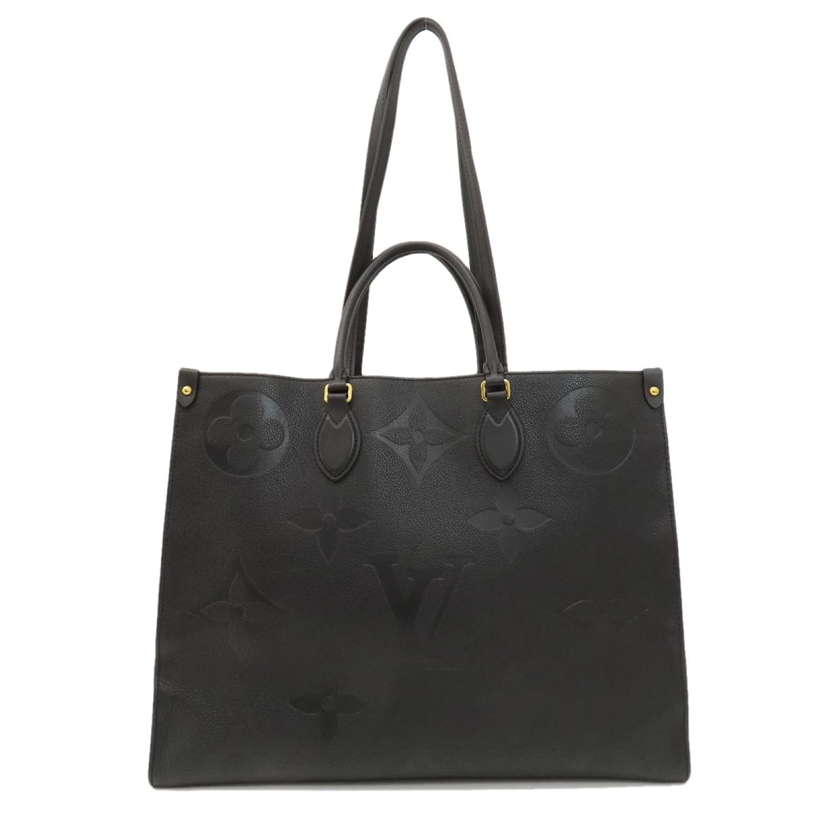 Louis Vuitton On the Go GM Monogram Empreinte Tote Bag Black Cloth 