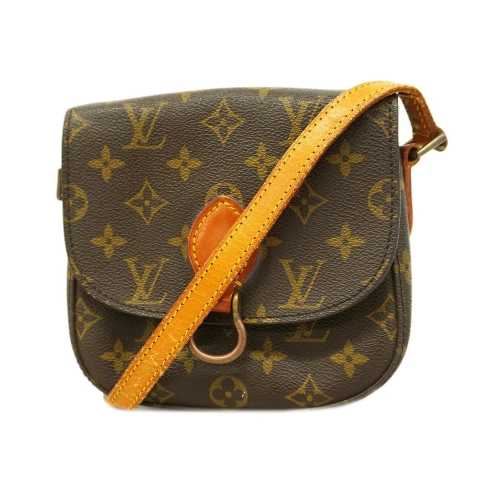 Monogramm Schultertasche Louis Vuitton Braun Lackleder ref.1466950 