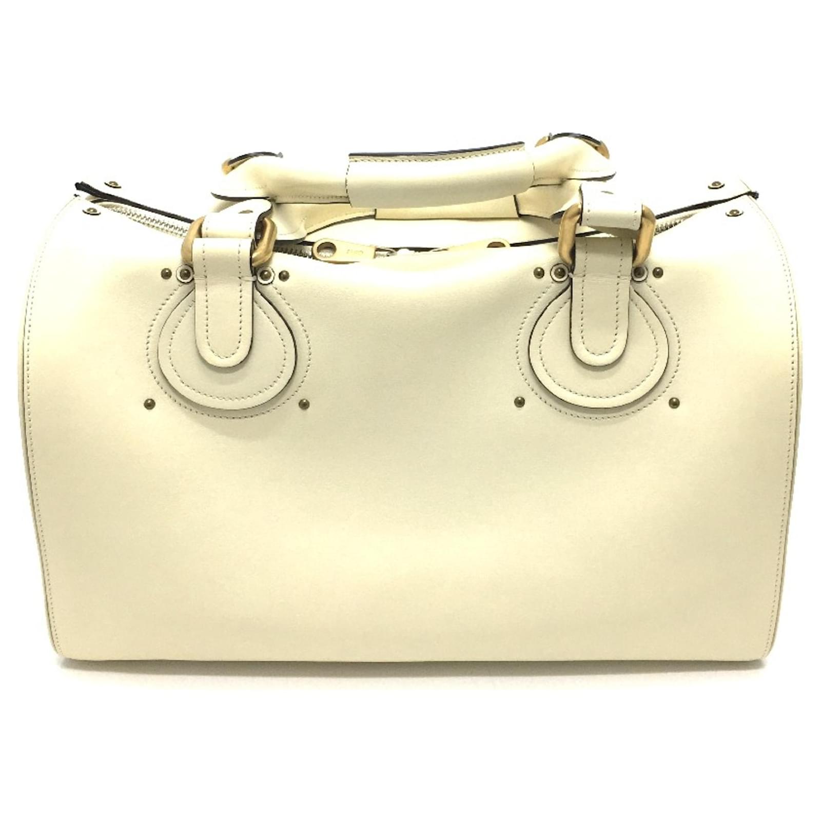 Chloé Boston Bag in Off White Leather ref.JC1467051 (Sold) - Joli