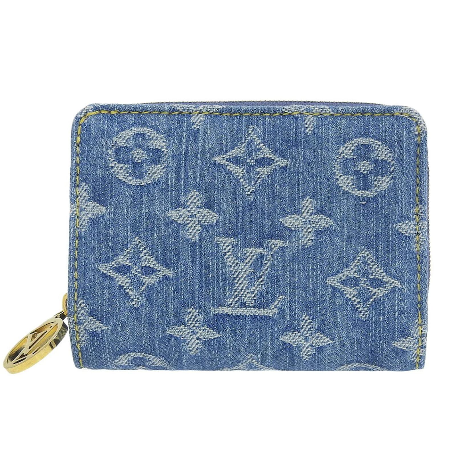 Louis Vuitton Monogram Denim Tri-Fold Wallet Blue