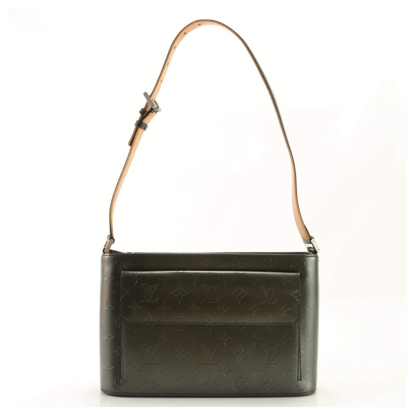 Louis Vuitton Monogram Matte Alston Leder Schultertasche Schwarz 